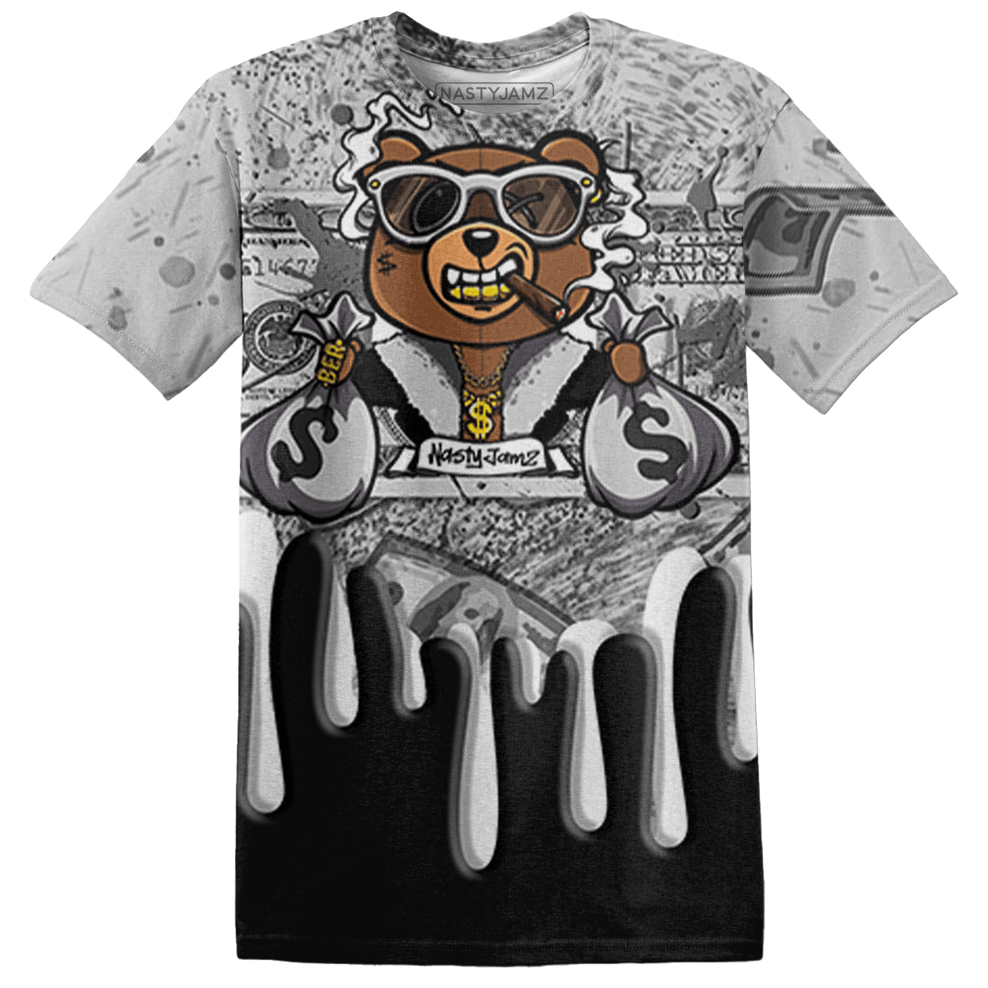 Retro High OG Black White 1s T Shirt Match BER Dollar 3D All-Over Print - NastyJamz