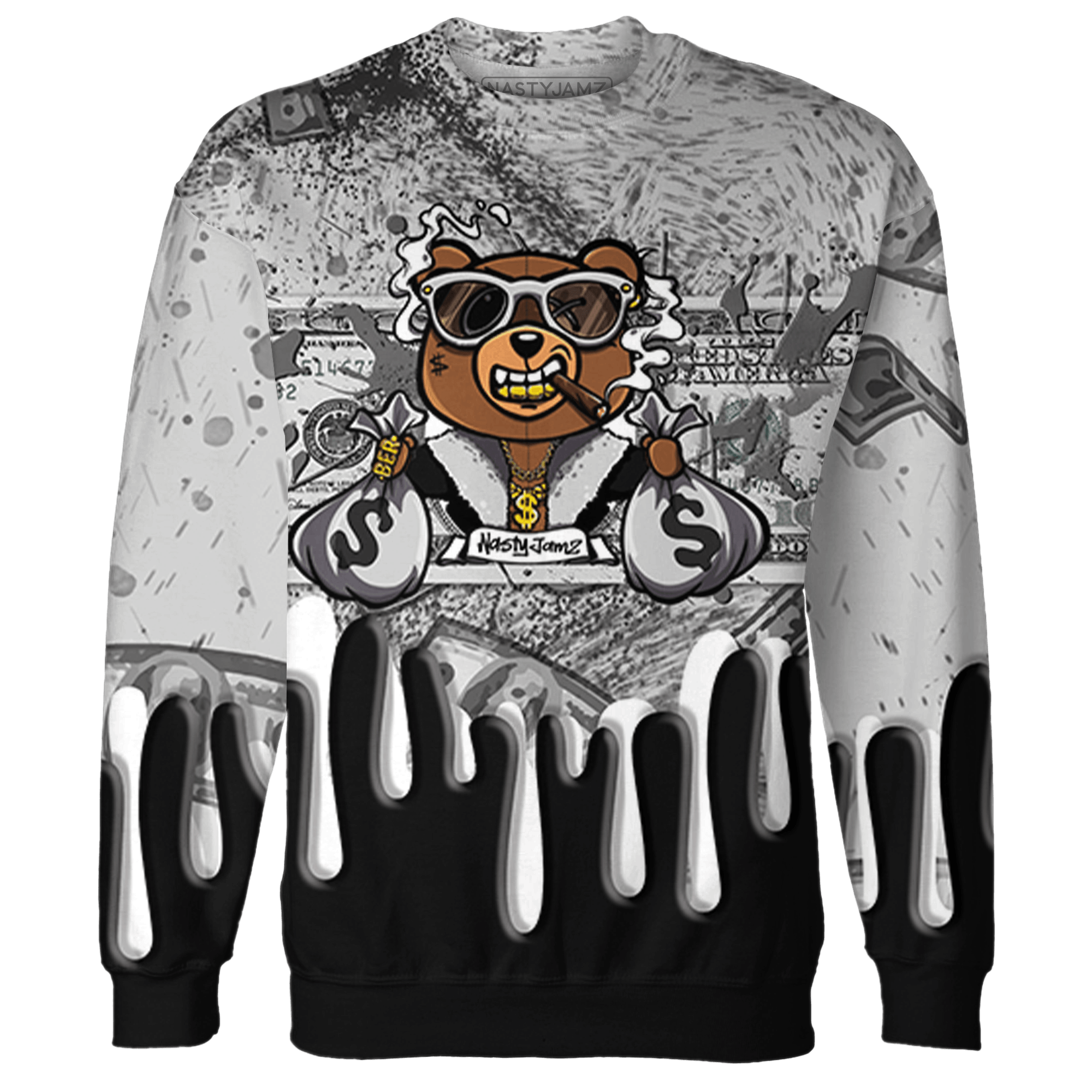 Retro High OG Black White 1s Sweatshirt Match BER Dollar 3D All-Over Print - NastyJamz