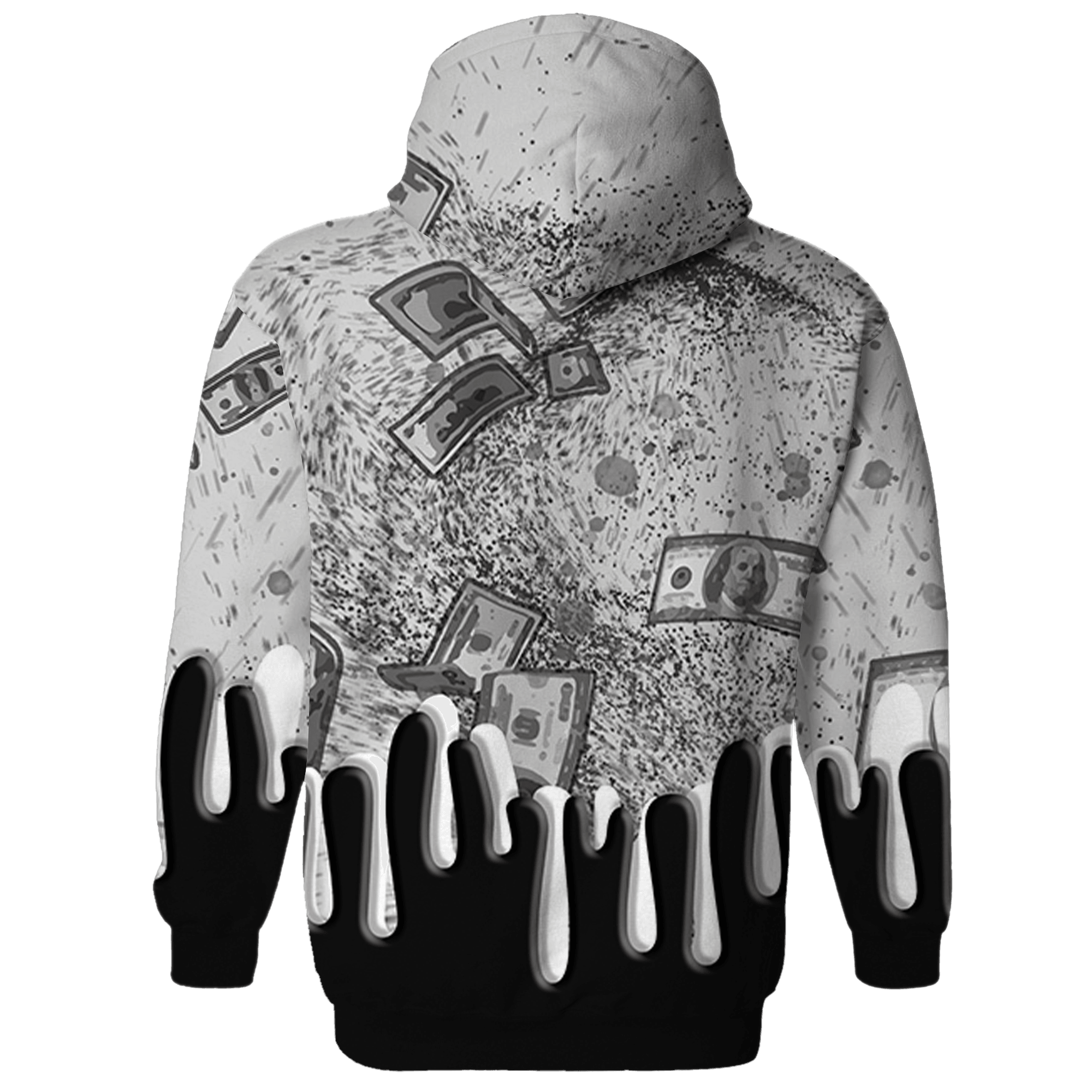 Retro High OG Black White 1s Hoodie Match BER Dollar 3D All-Over Print - NastyJamz