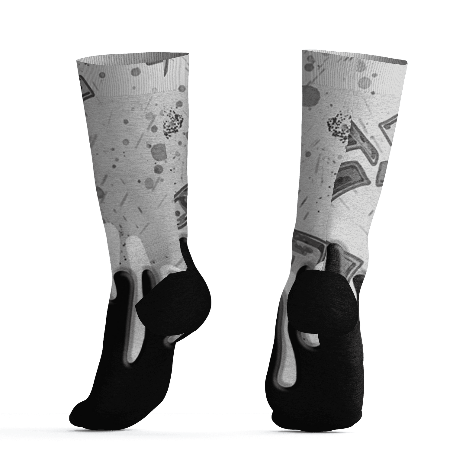 Retro High OG Black White 1s Socks Match BER Dollar 3D All-Over Print - NastyJamz