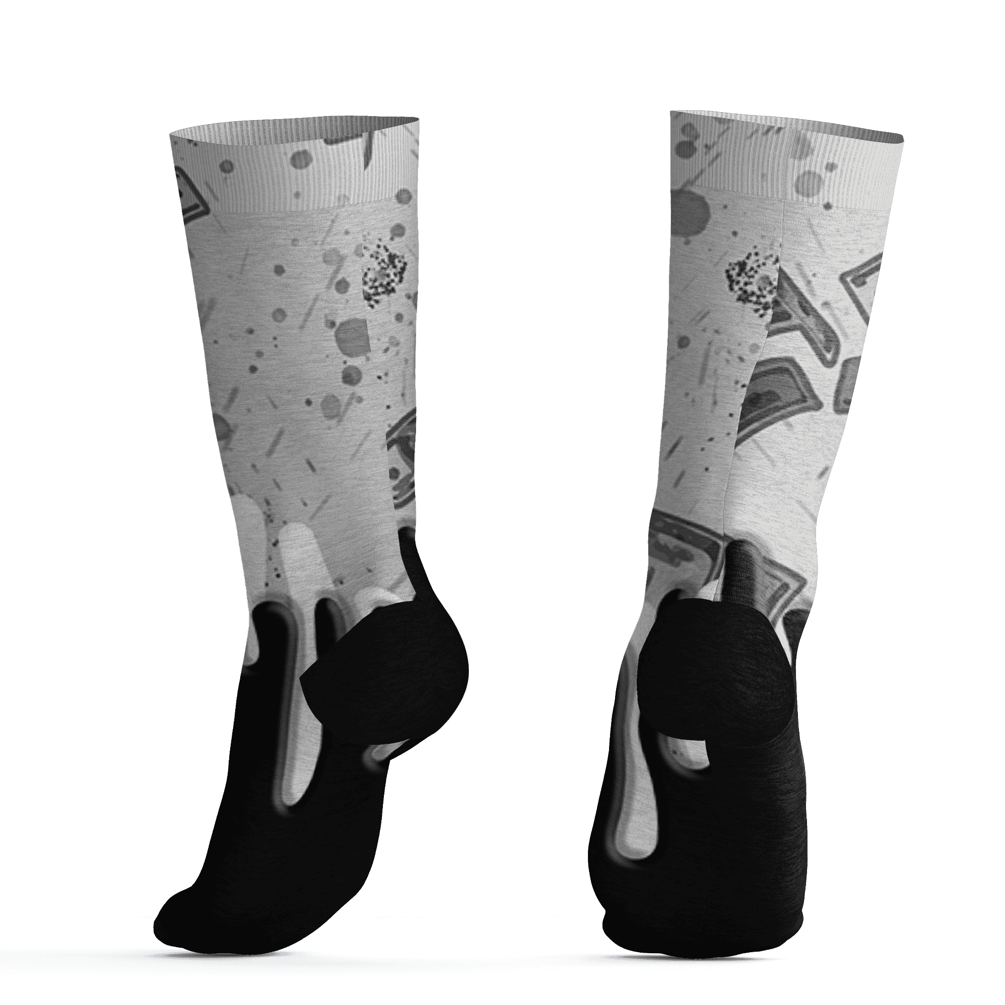 Retro High OG Black White 1s Socks Match BER Dollar 3D All-Over Print - NastyJamz