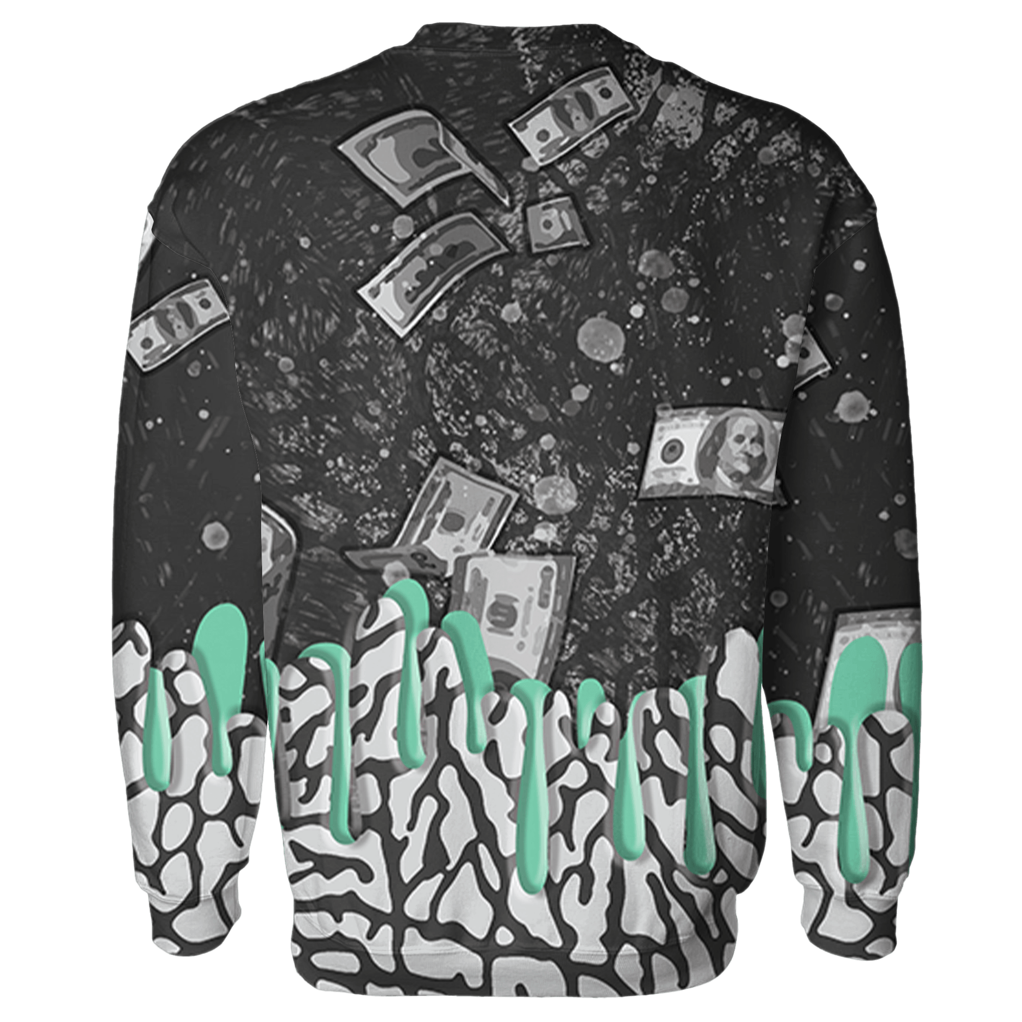 Green Glow 3s Sweatshirt Match BER Dollar 3D All-Over Print - NastyJamz
