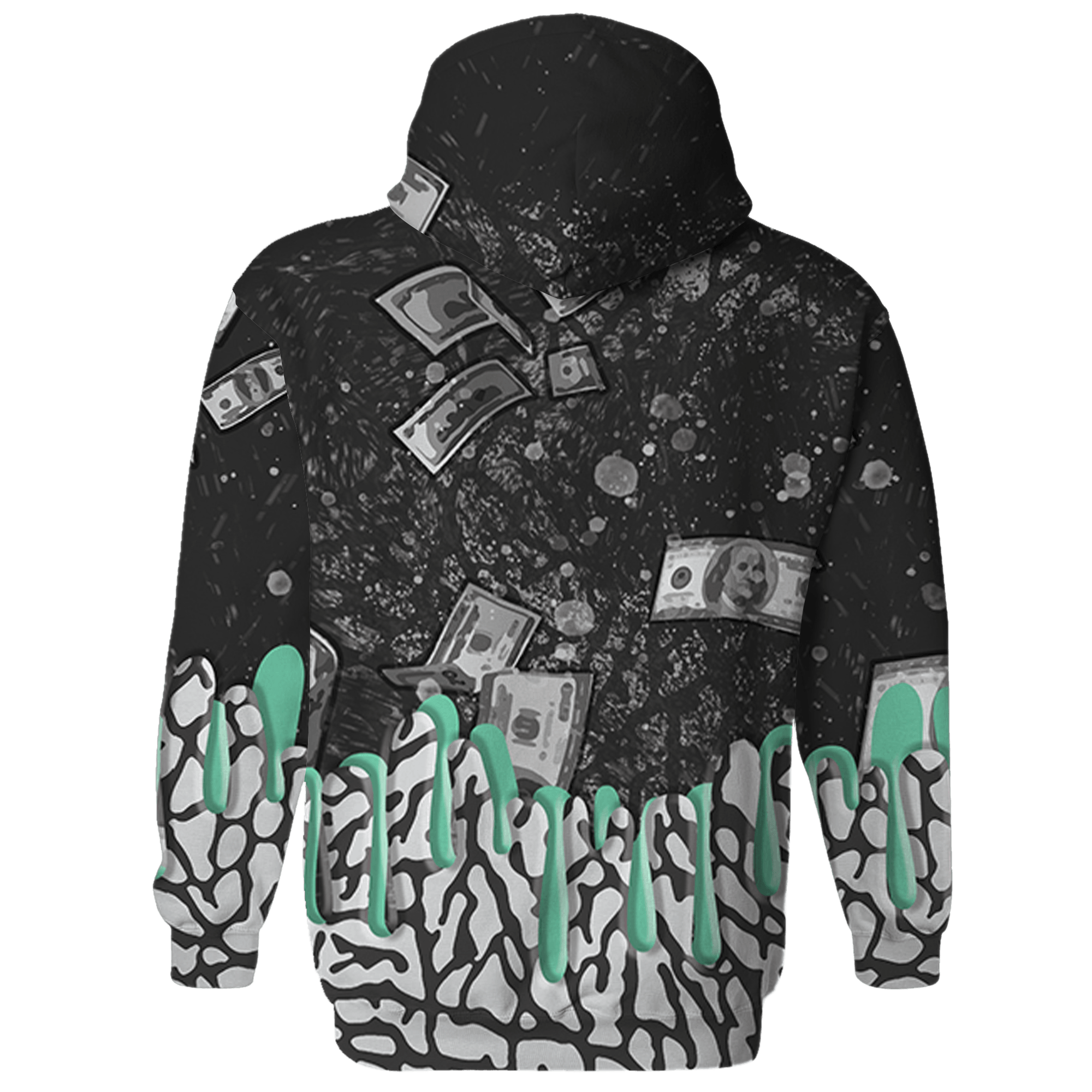 Green Glow 3s Hoodie Match BER Dollar 3D All-Over Print - NastyJamz