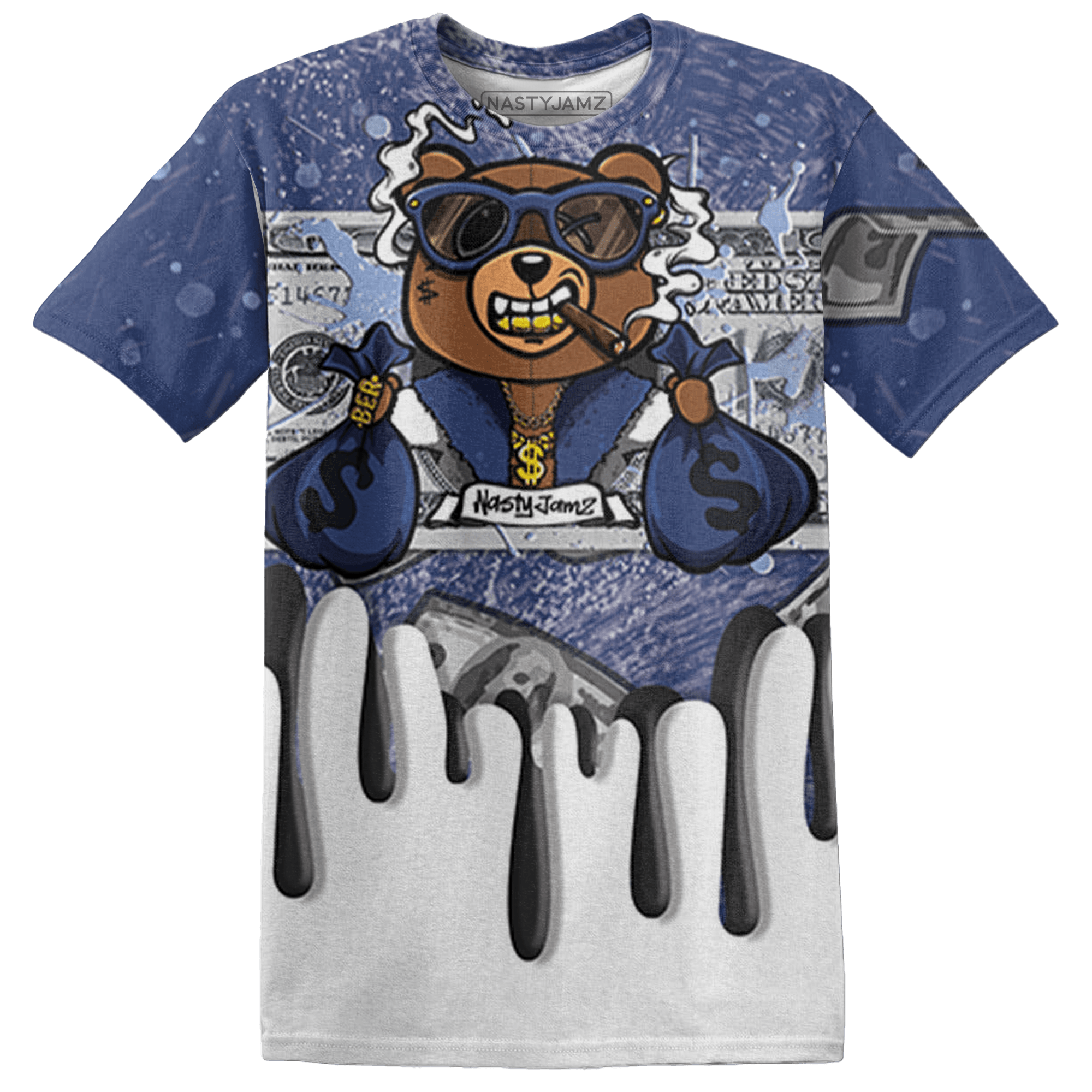Midnight Navy 5s T Shirt Match BER Dollar 3D All-Over Print - NastyJamz