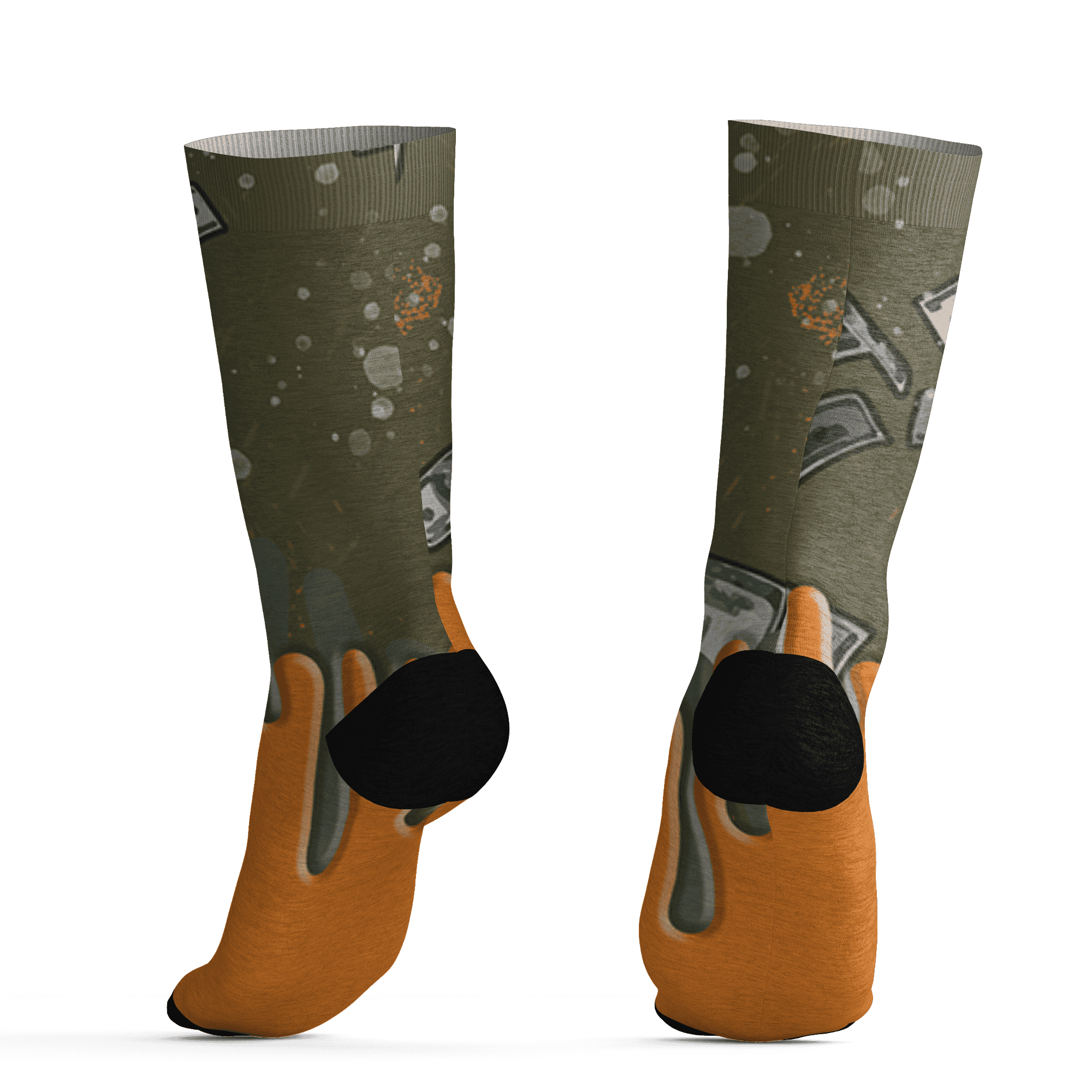 Olive 5s Socks Match BER Dollar 3D All-Over Print - NastyJamz