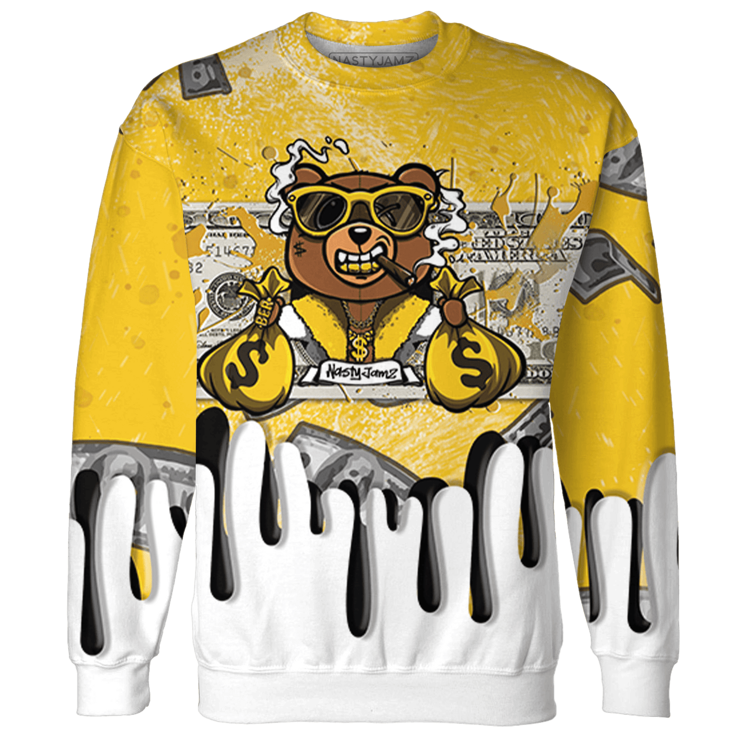 Yellow Ochre 6s Sweatshirt Match BER Dollar 3D All-Over Print - NastyJamz