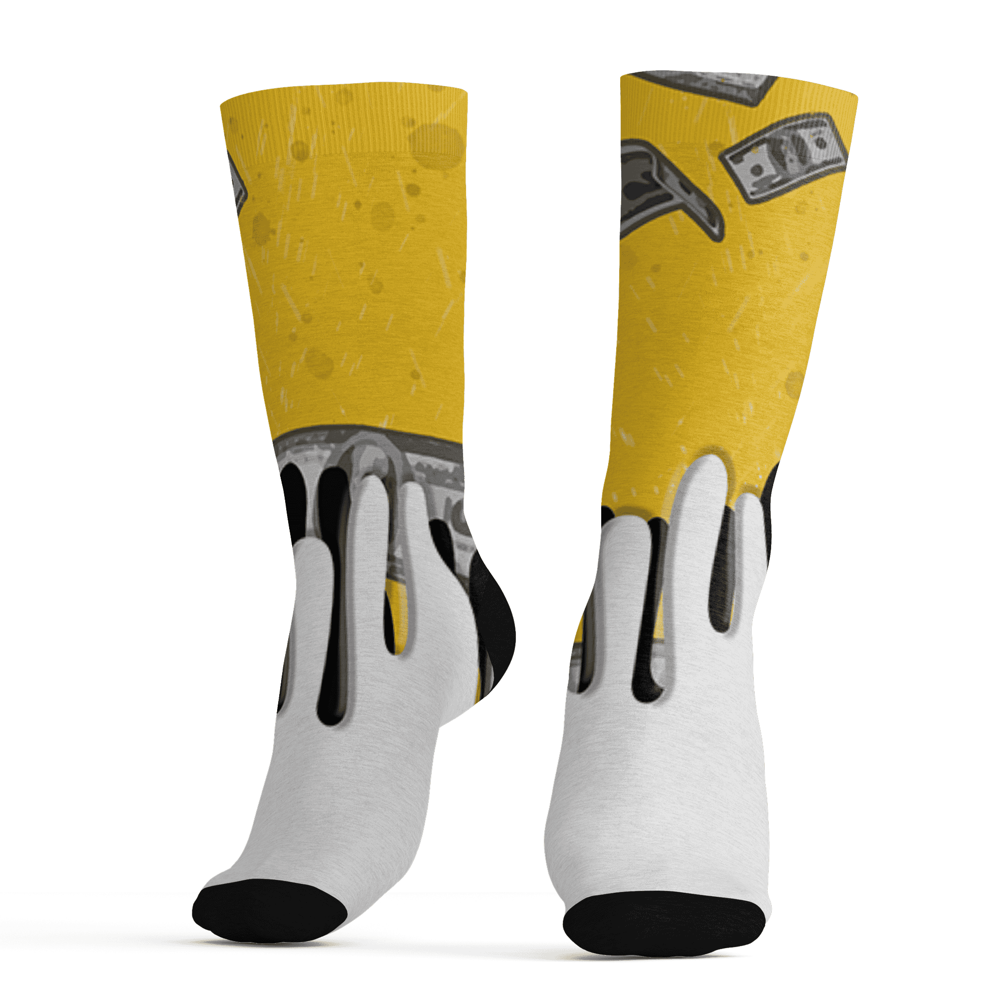 Yellow Ochre 6s Socks Match BER Dollar 3D All-Over Print - NastyJamz