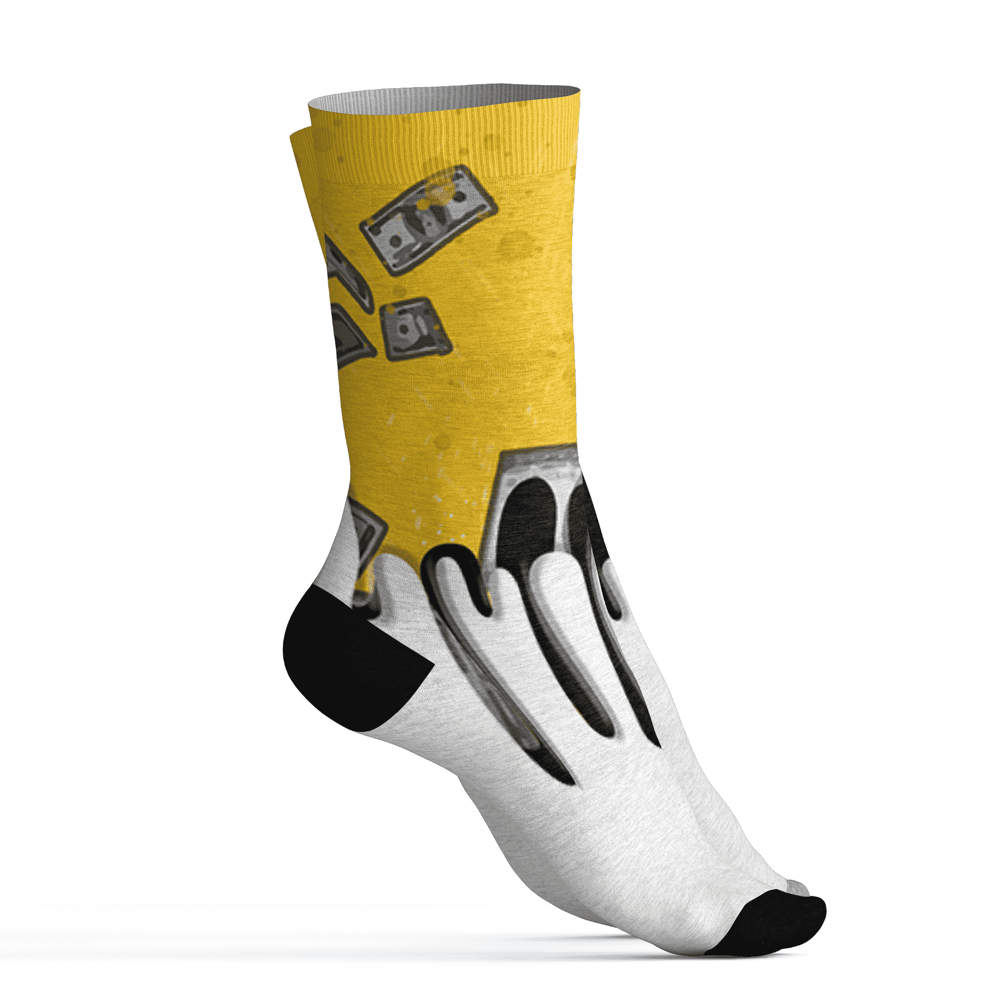 Yellow Ochre 6s Socks Match BER Dollar 3D All-Over Print - NastyJamz