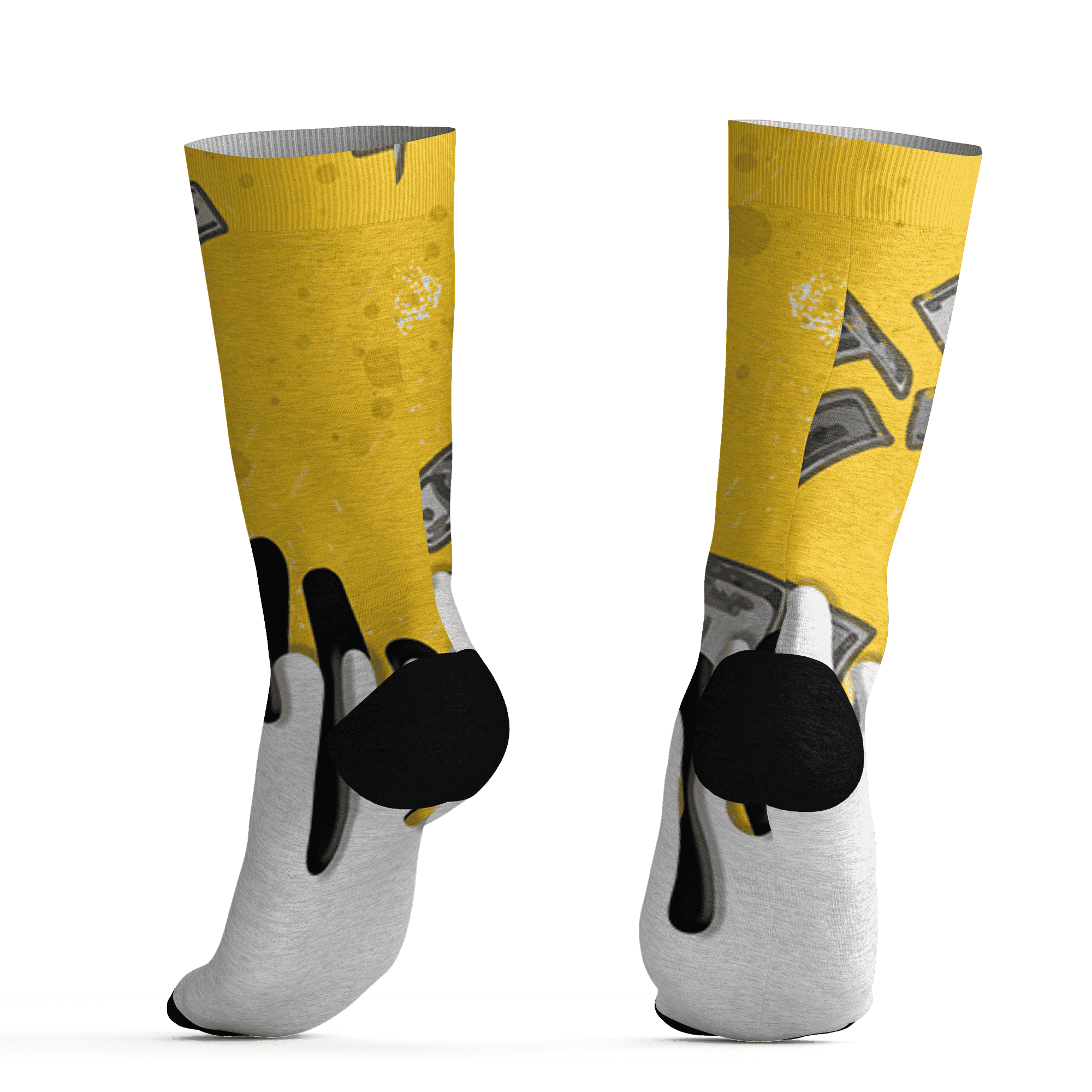 Yellow Ochre 6s Socks Match BER Dollar 3D All-Over Print - NastyJamz