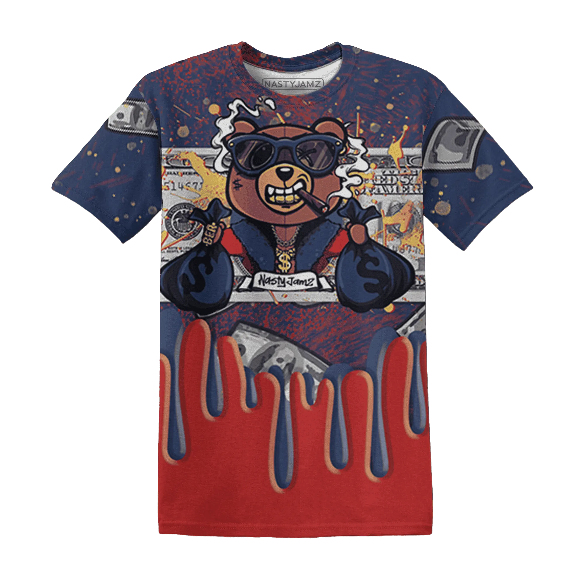 VaporMax-Air-Plus-Midnight-Navy-Gold-Black-T-Shirt-Match-BER-Dollar-3D