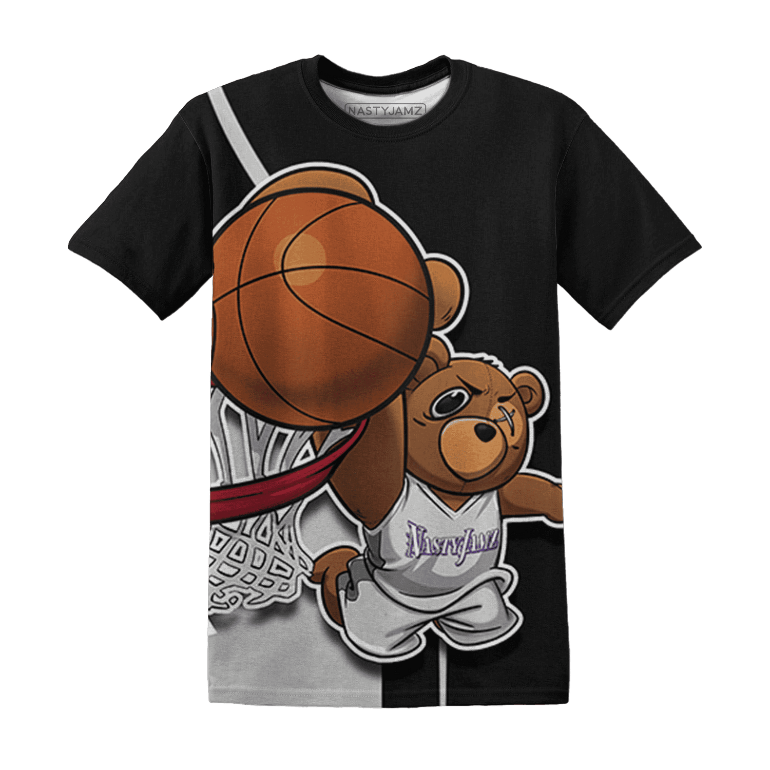 Retro High OG Black White 1s T Shirt Match BER Dunk - NastyJamz