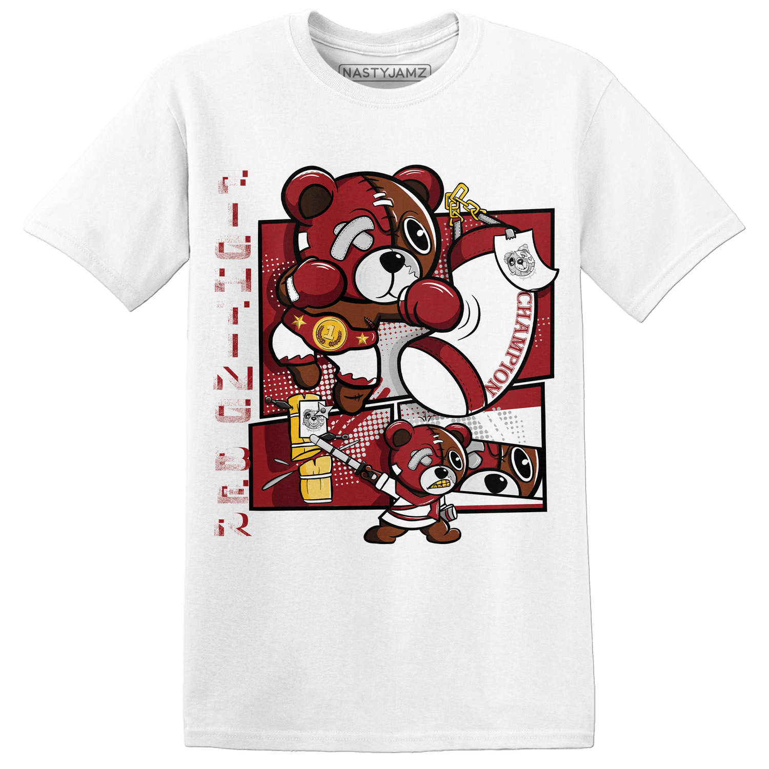 Retro Red Taxi 12s T Shirt Match BER Fighting Boxing - NastyJamz