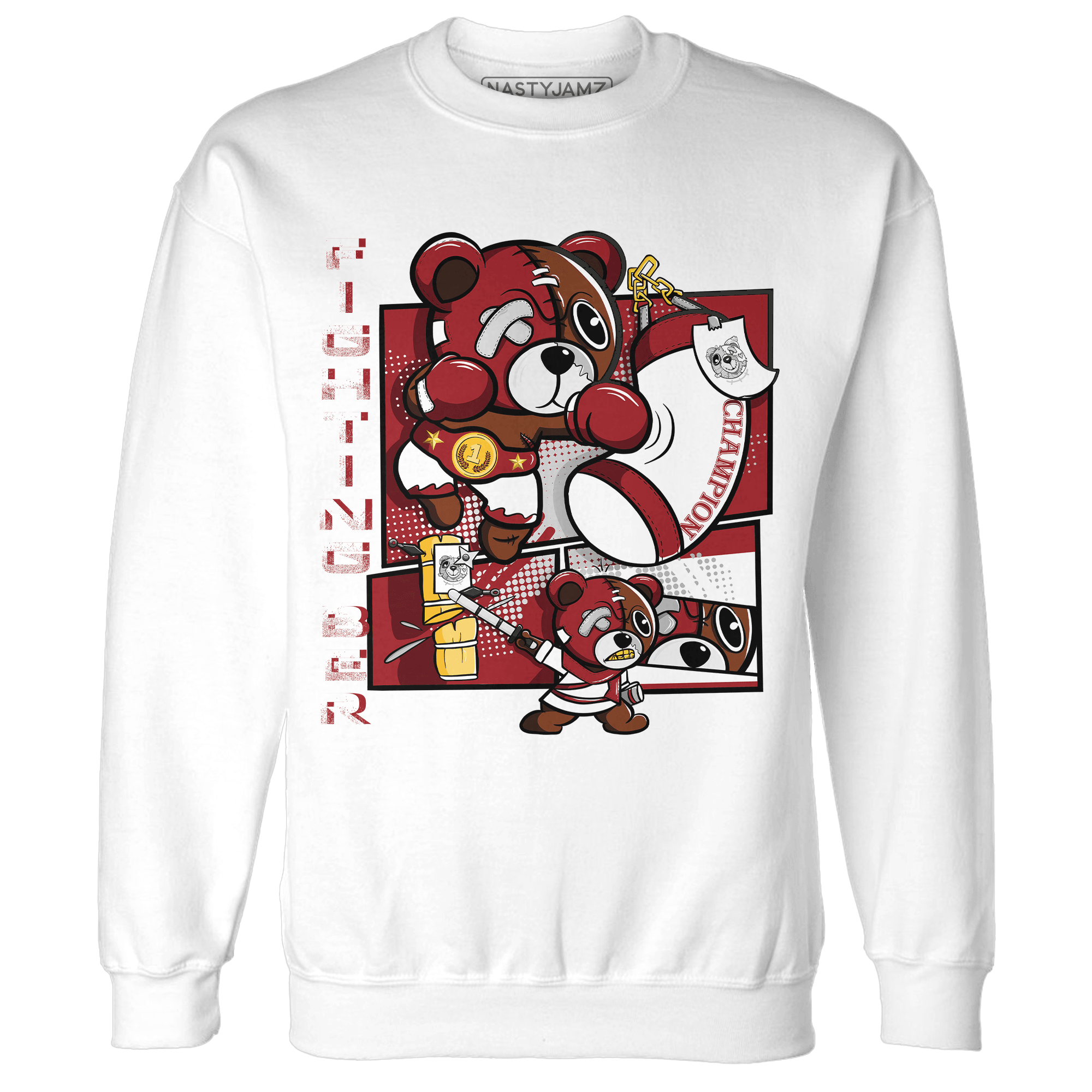 Retro Red Taxi 12s Sweatshirt Match BER Fighting Boxing - NastyJamz