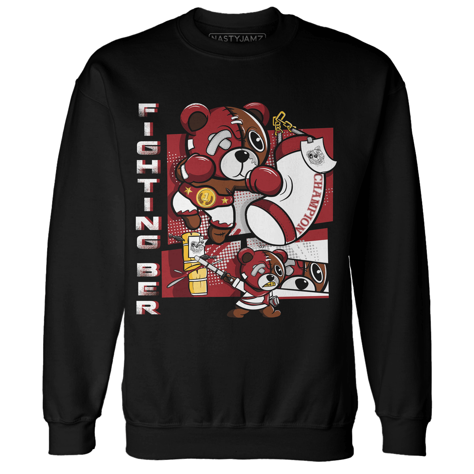 Retro Red Taxi 12s Sweatshirt Match BER Fighting Boxing - NastyJamz