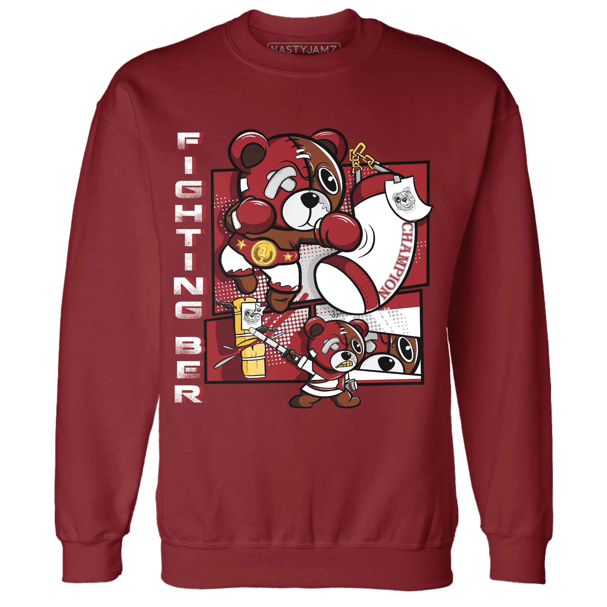 Retro Red Taxi 12s Sweatshirt Match BER Fighting Boxing - NastyJamz