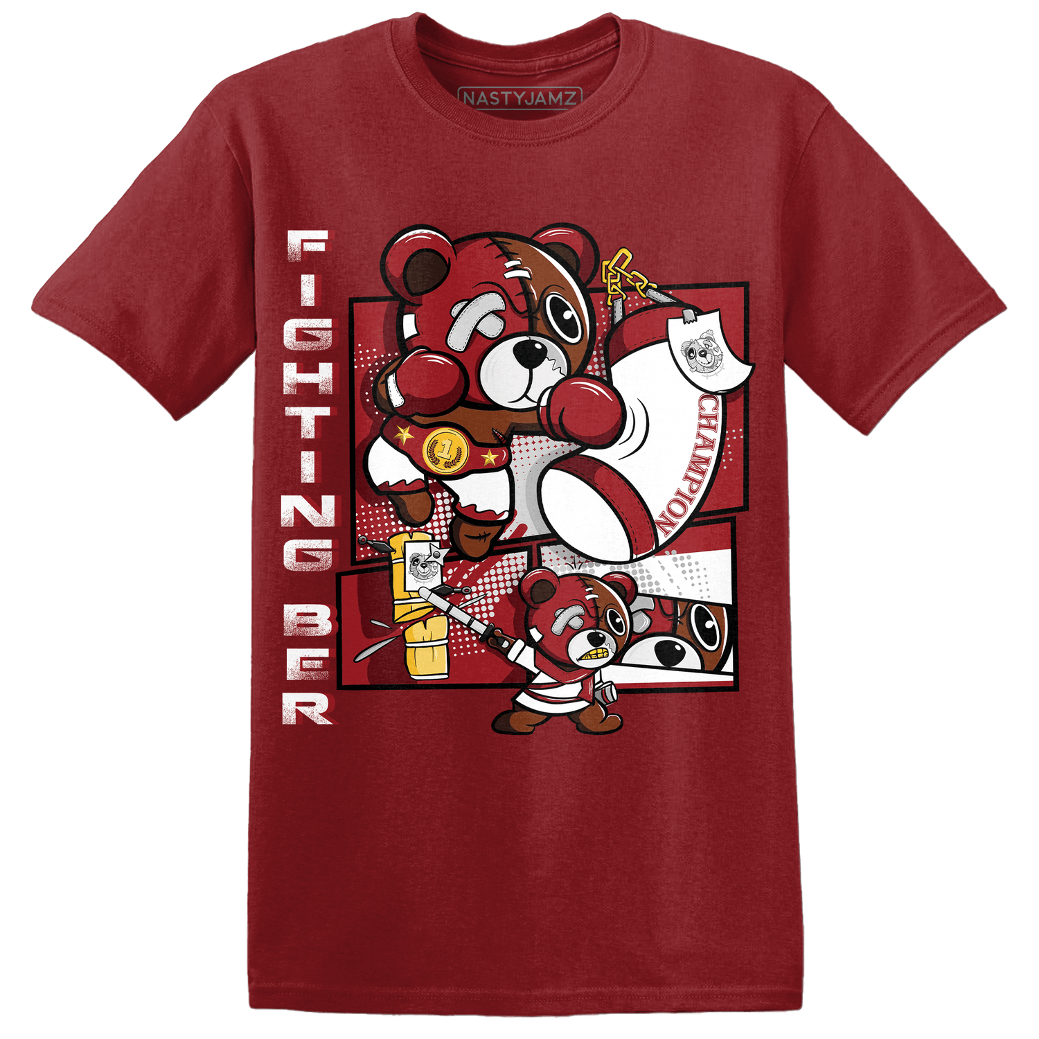 Retro Red Taxi 12s T Shirt Match BER Fighting Boxing - NastyJamz