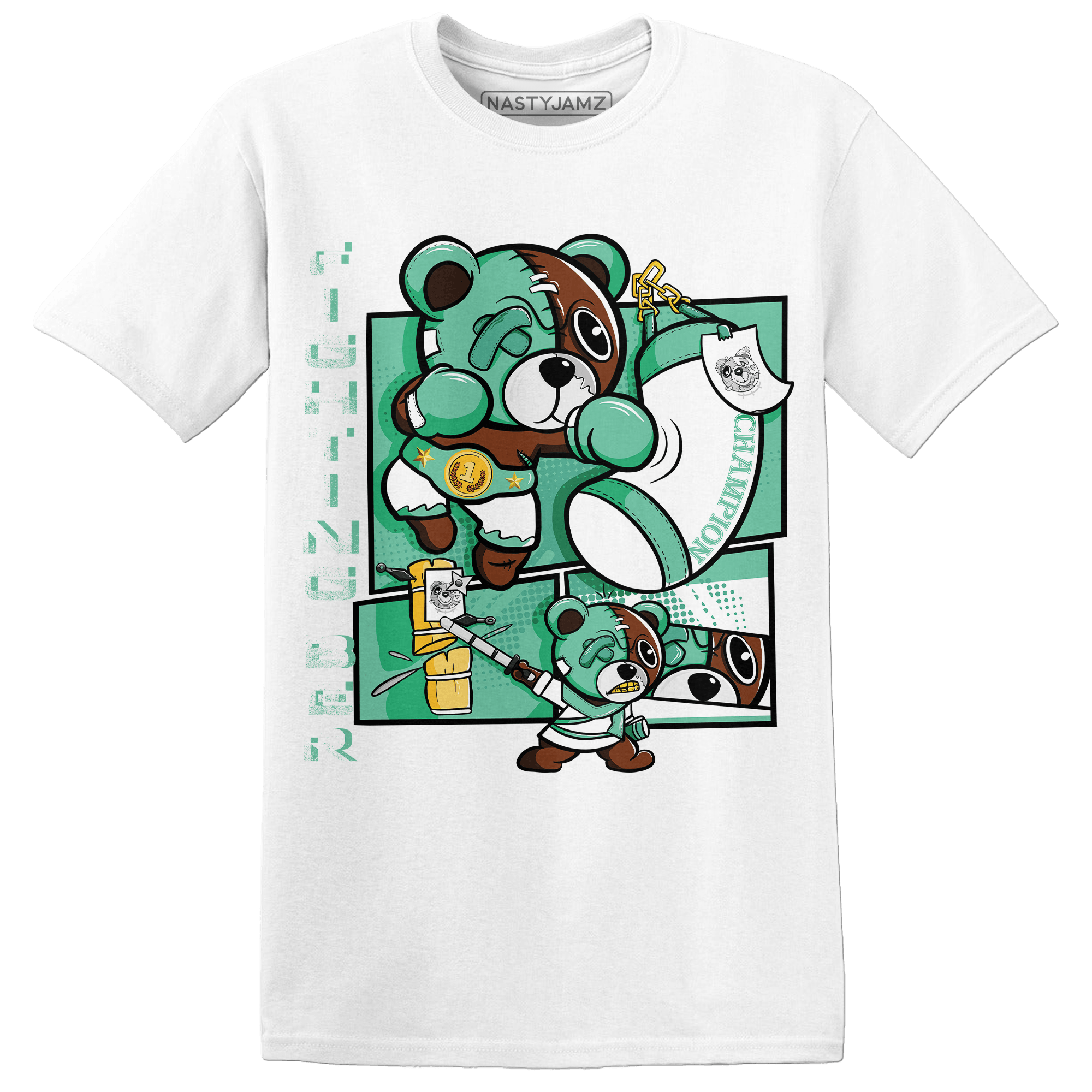 High OG Green Glow 1s T Shirt Match BER Fighting Boxing - NastyJamz