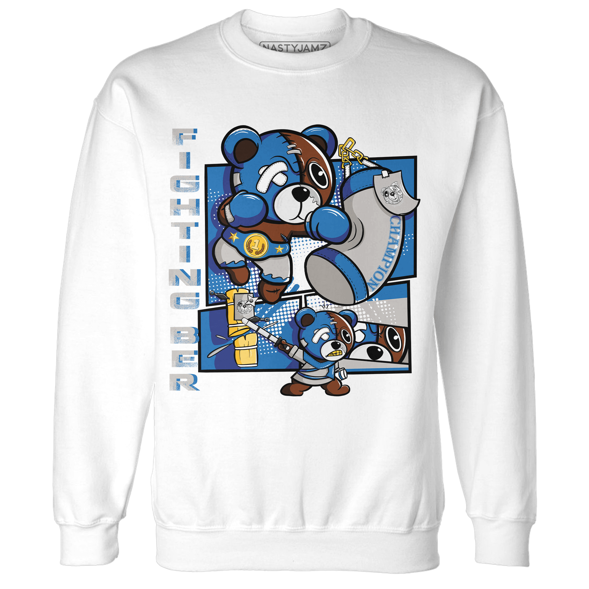 Industrial Blue 4s Sweatshirt Match BER Fighting Boxing - NastyJamz