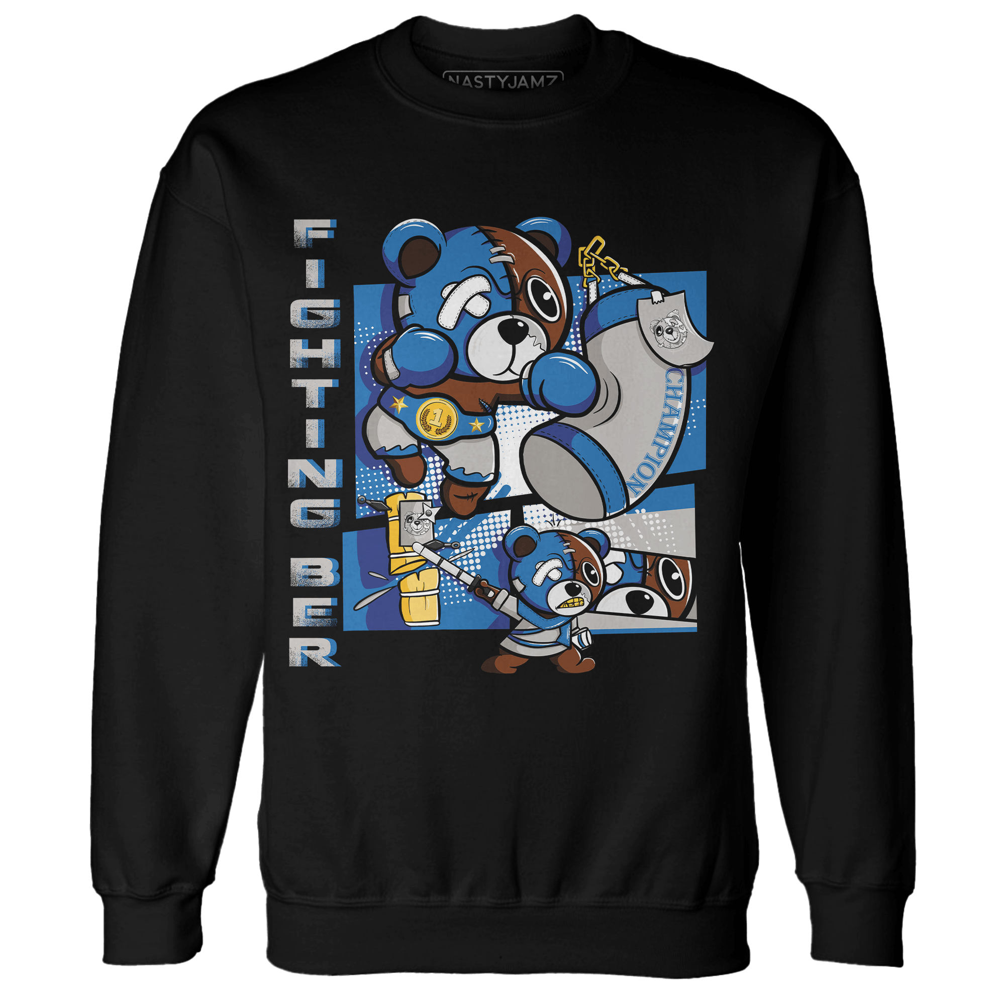 Industrial Blue 4s Sweatshirt Match BER Fighting Boxing - NastyJamz