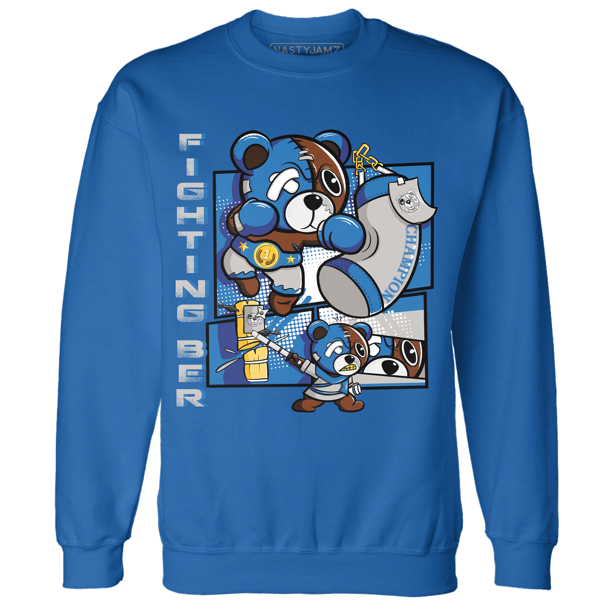 Industrial Blue 4s Sweatshirt Match BER Fighting Boxing - NastyJamz
