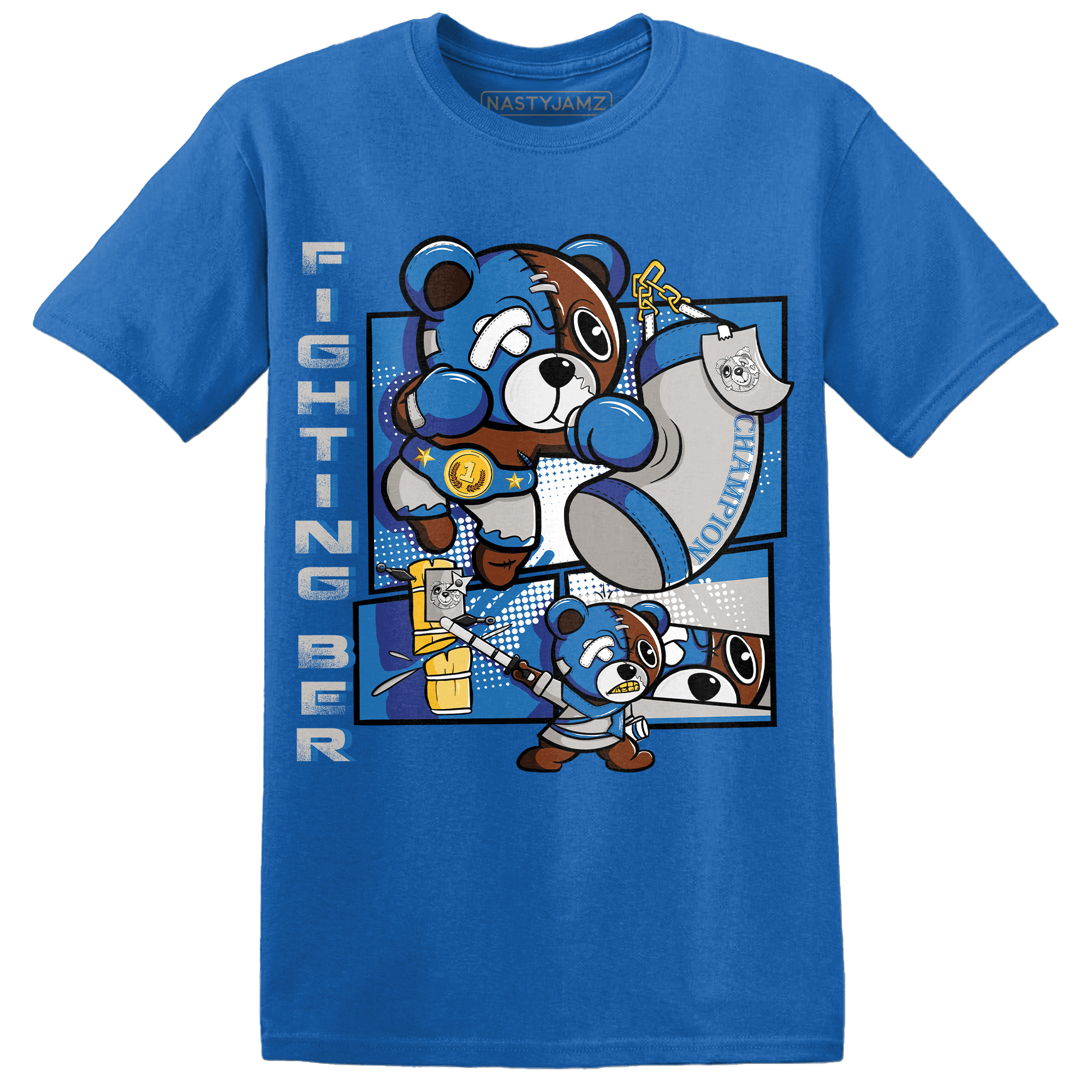 Industrial Blue 4s T Shirt Match BER Fighting Boxing - NastyJamz
