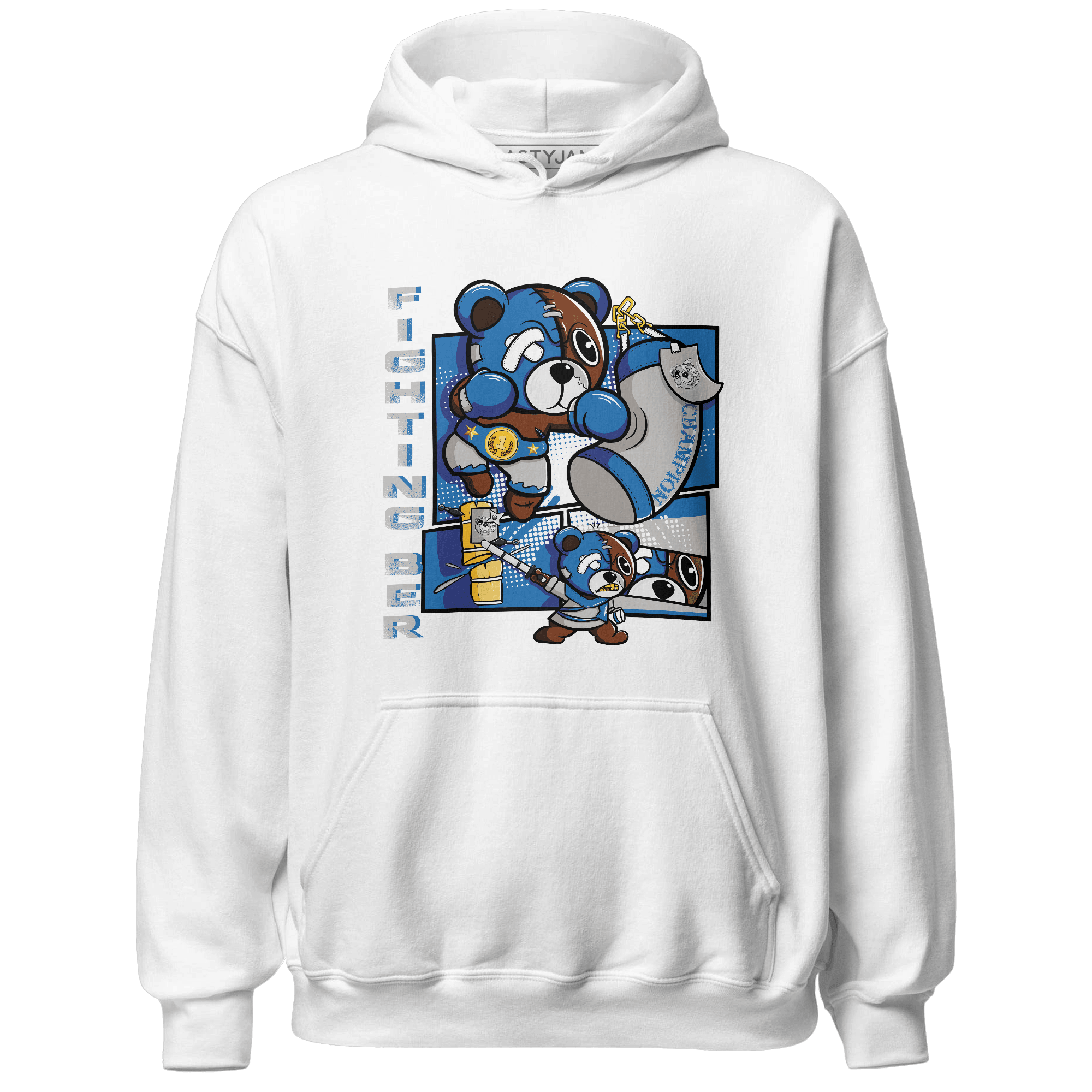 Industrial Blue 4s Hoodie Match BER Fighting Boxing - NastyJamz