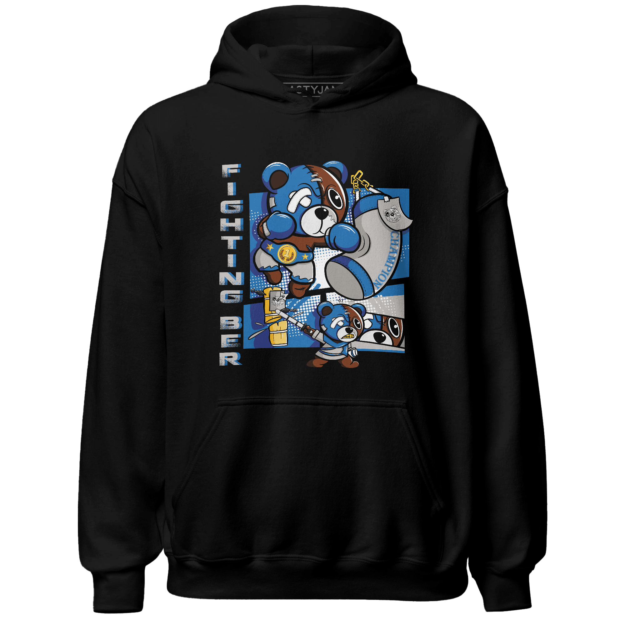 Industrial Blue 4s Hoodie Match BER Fighting Boxing - NastyJamz