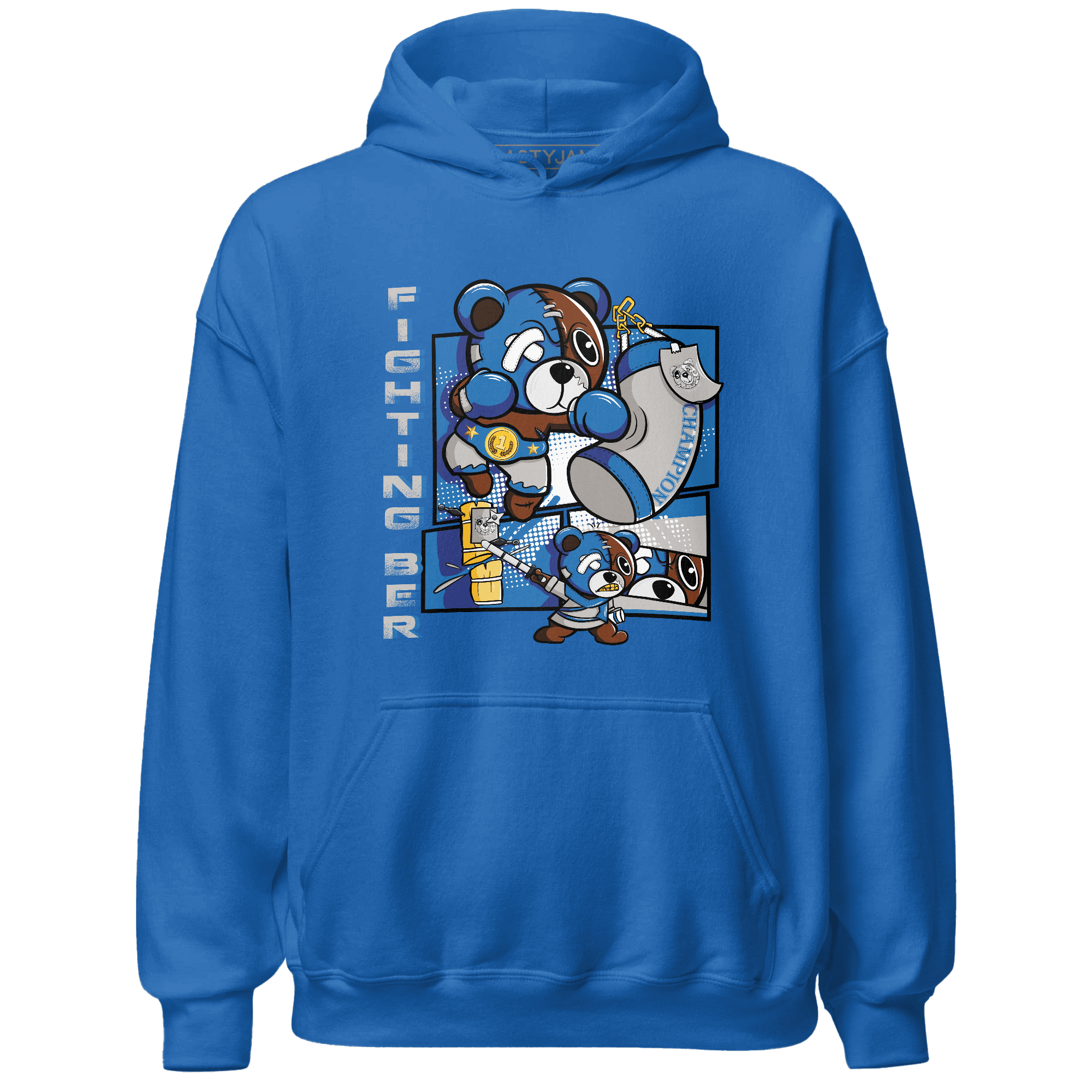 Industrial Blue 4s Hoodie Match BER Fighting Boxing - NastyJamz