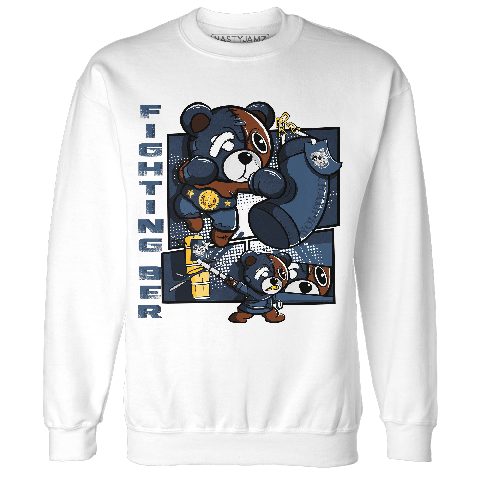 AM 1 86 Jackie Robinson Sweatshirt Match BER Fighting Boxing - NastyJamz