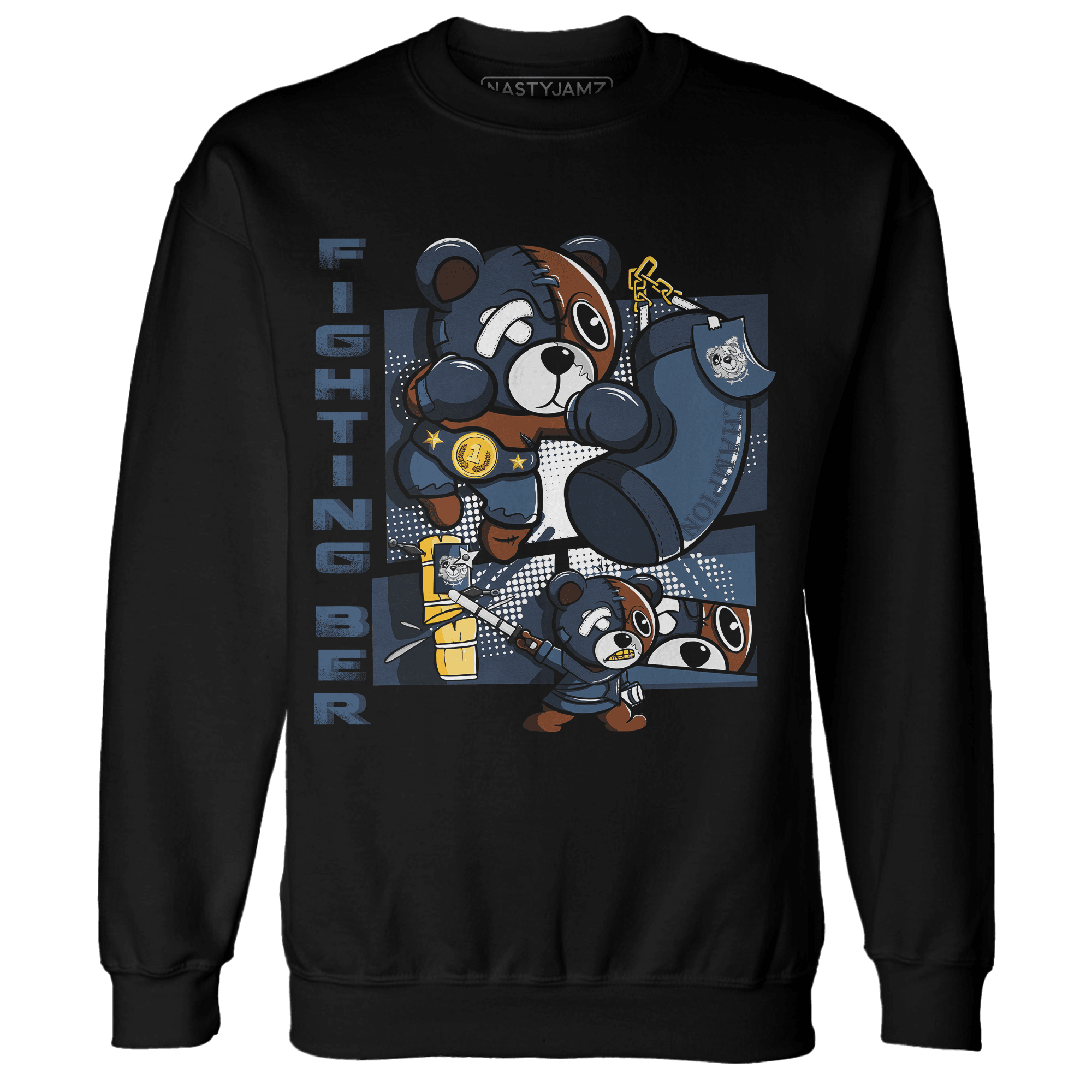 AM 1 86 Jackie Robinson Sweatshirt Match BER Fighting Boxing - NastyJamz