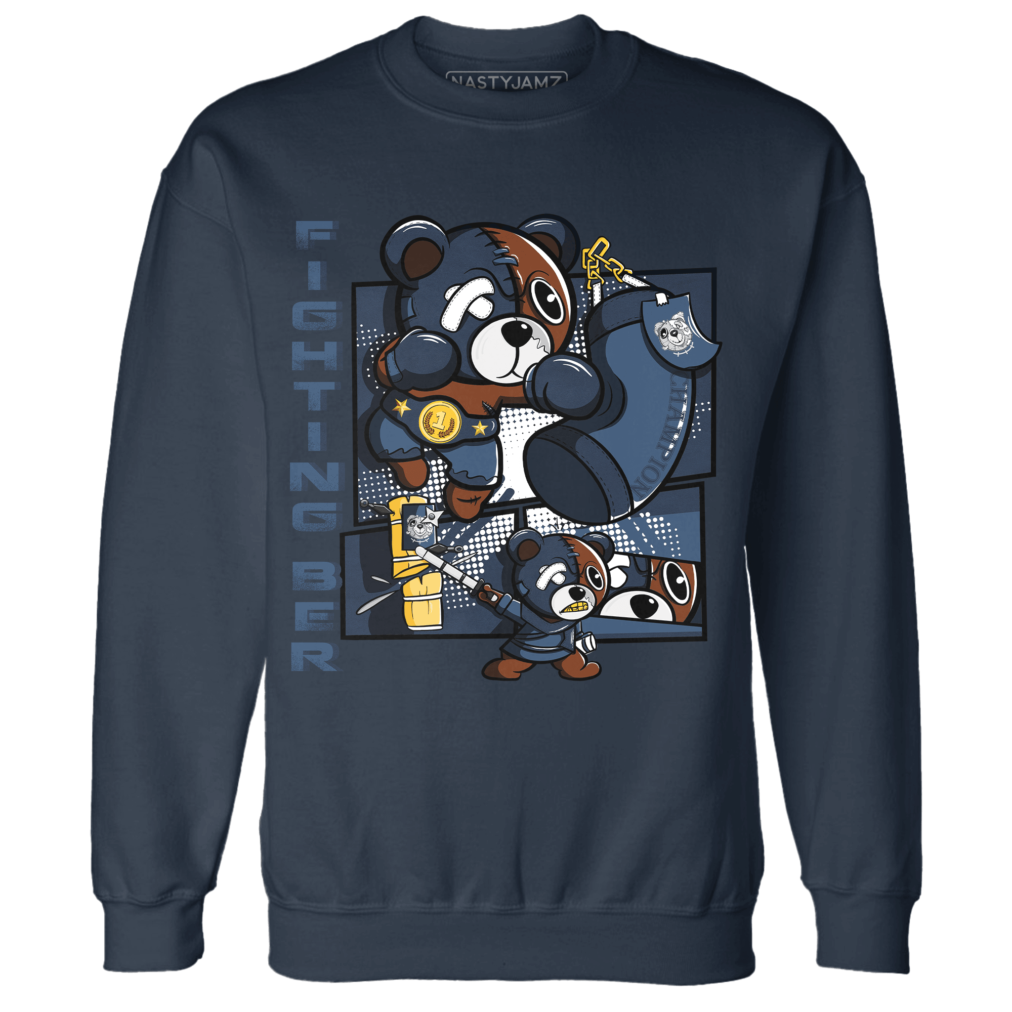 AM 1 86 Jackie Robinson Sweatshirt Match BER Fighting Boxing - NastyJamz