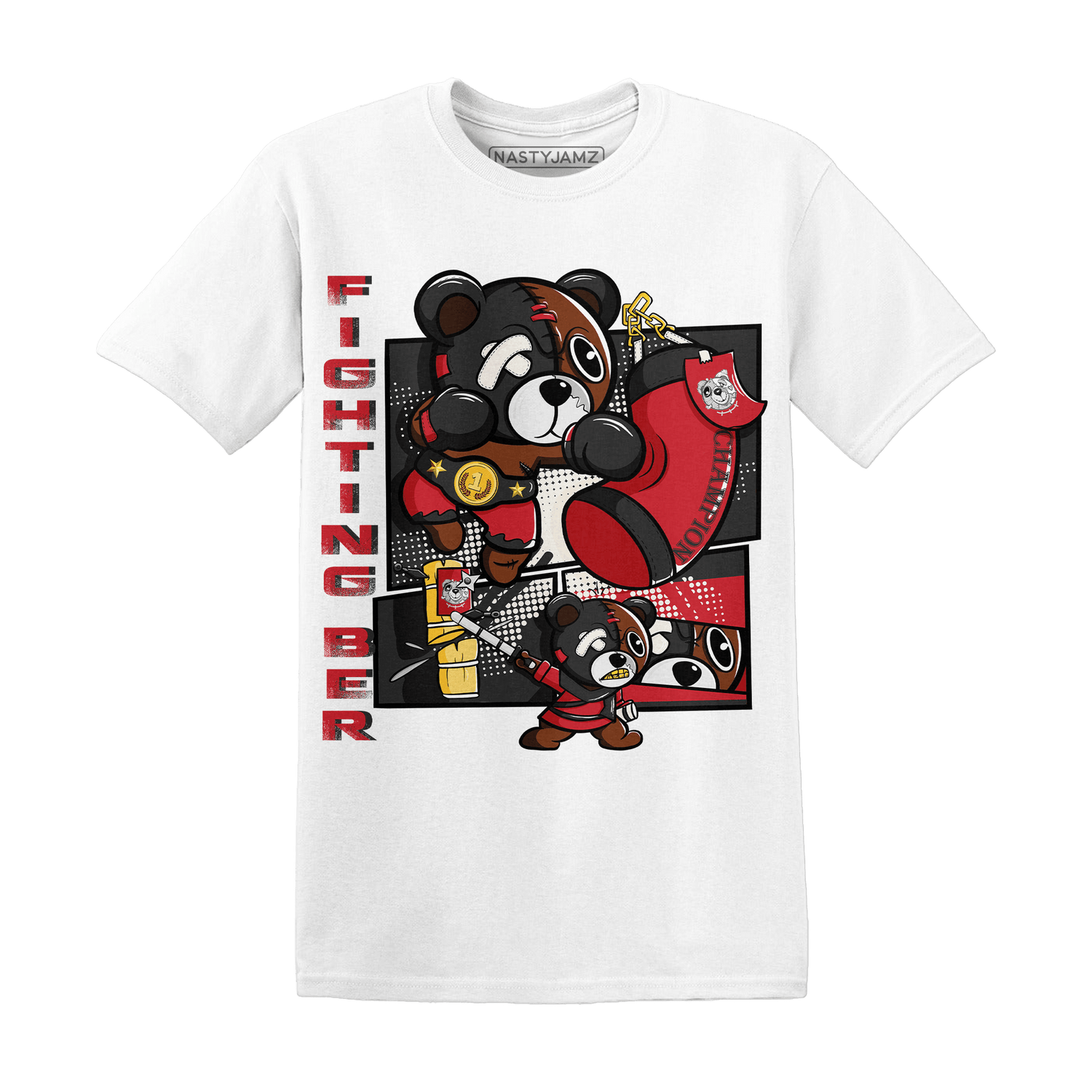 Jumman Jack University Red T Shirt Match BER Fighting Boxing - NastyJamz