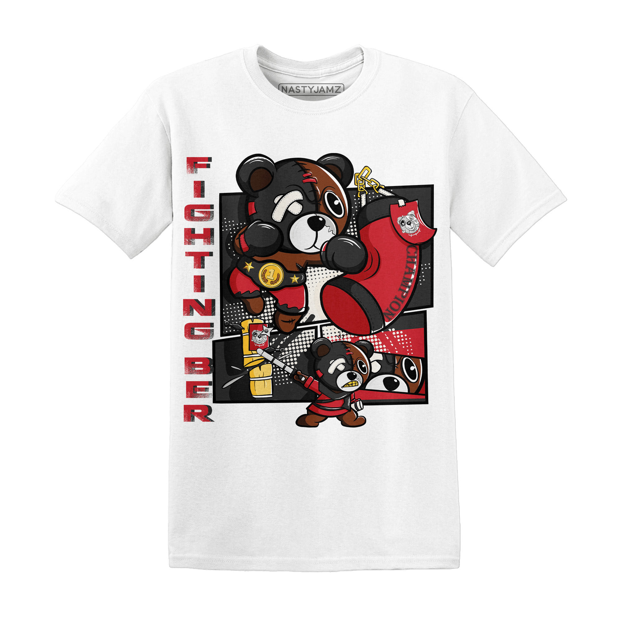 Jumman Jack University Red T Shirt Match BER Fighting Boxing - NastyJamz