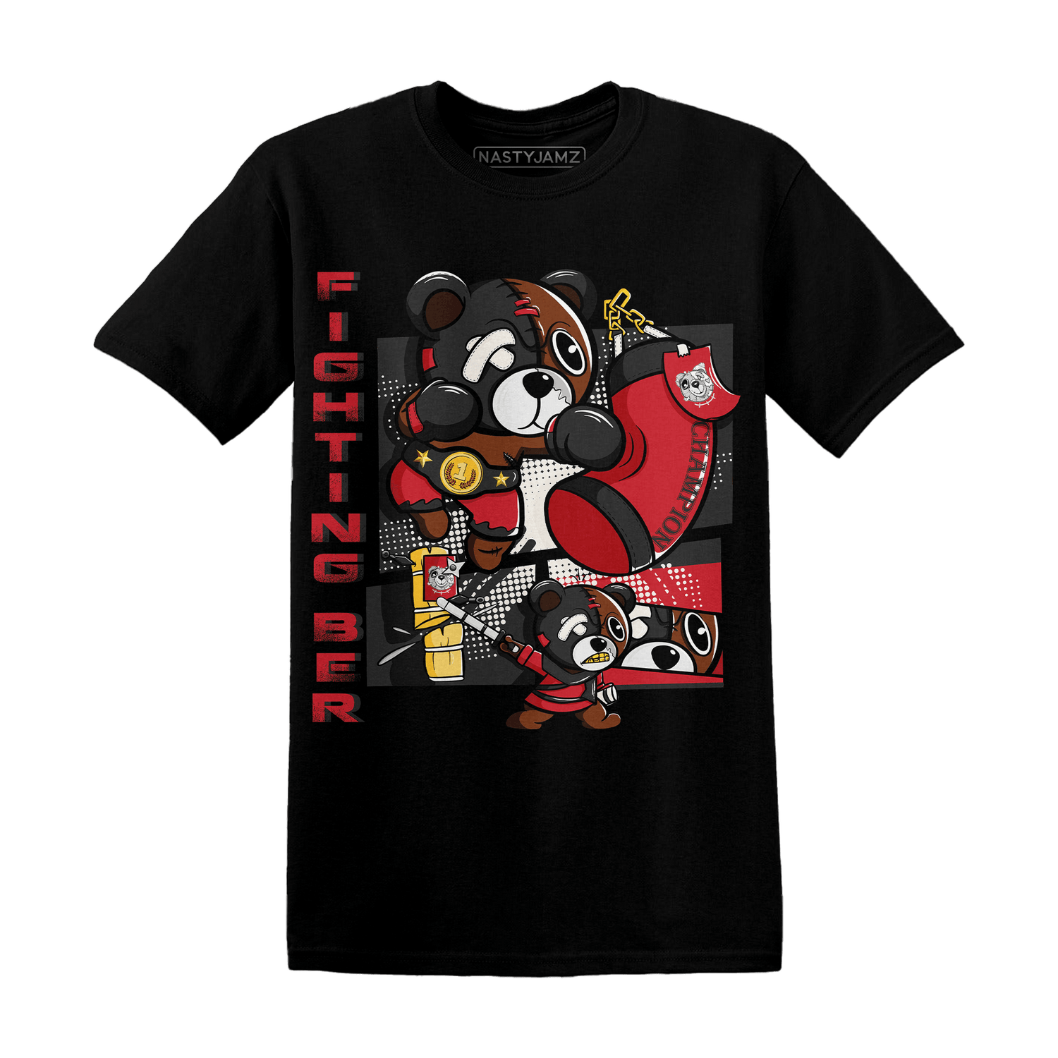 Jumman Jack University Red T Shirt Match BER Fighting Boxing - NastyJamz