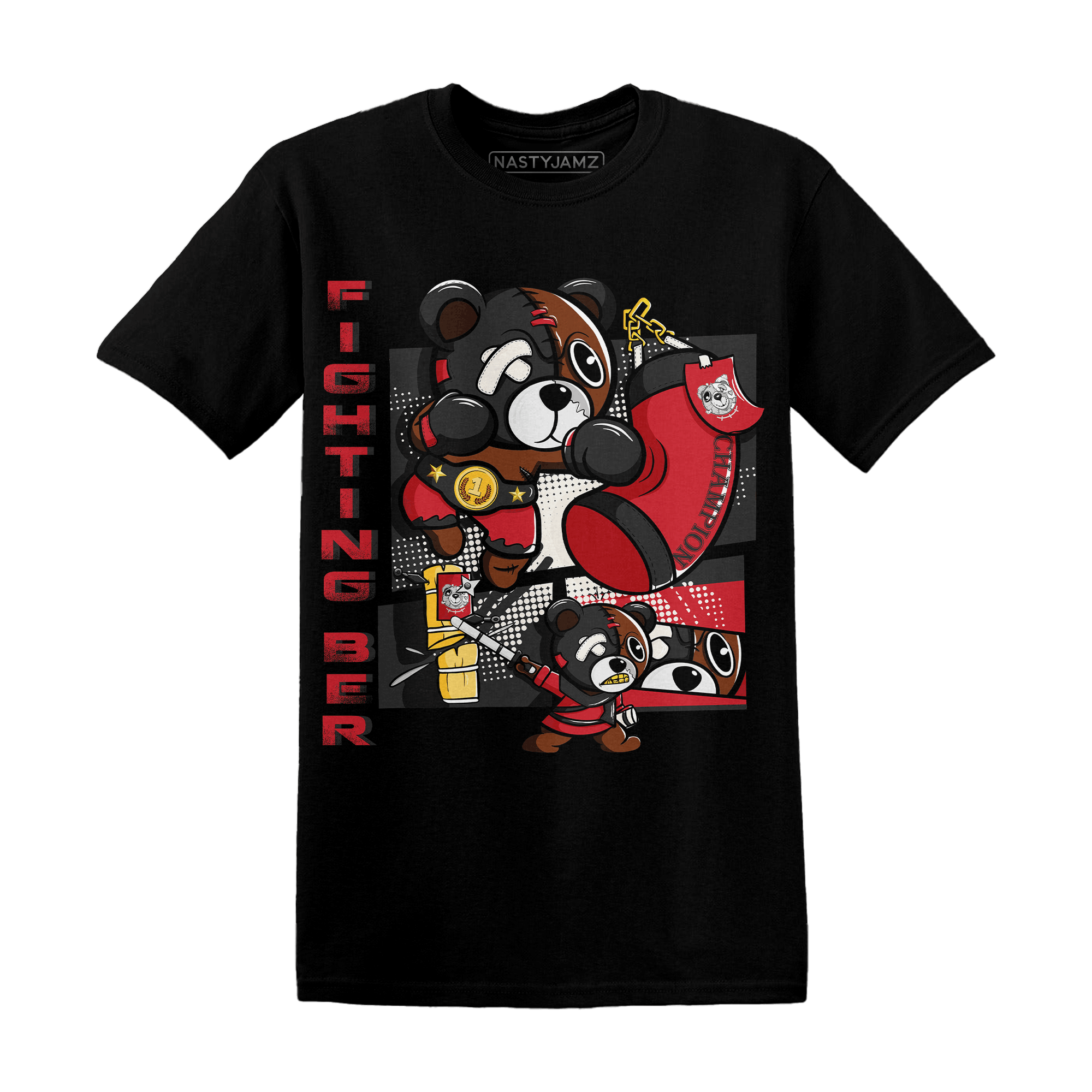 Jumman Jack University Red T Shirt Match BER Fighting Boxing - NastyJamz