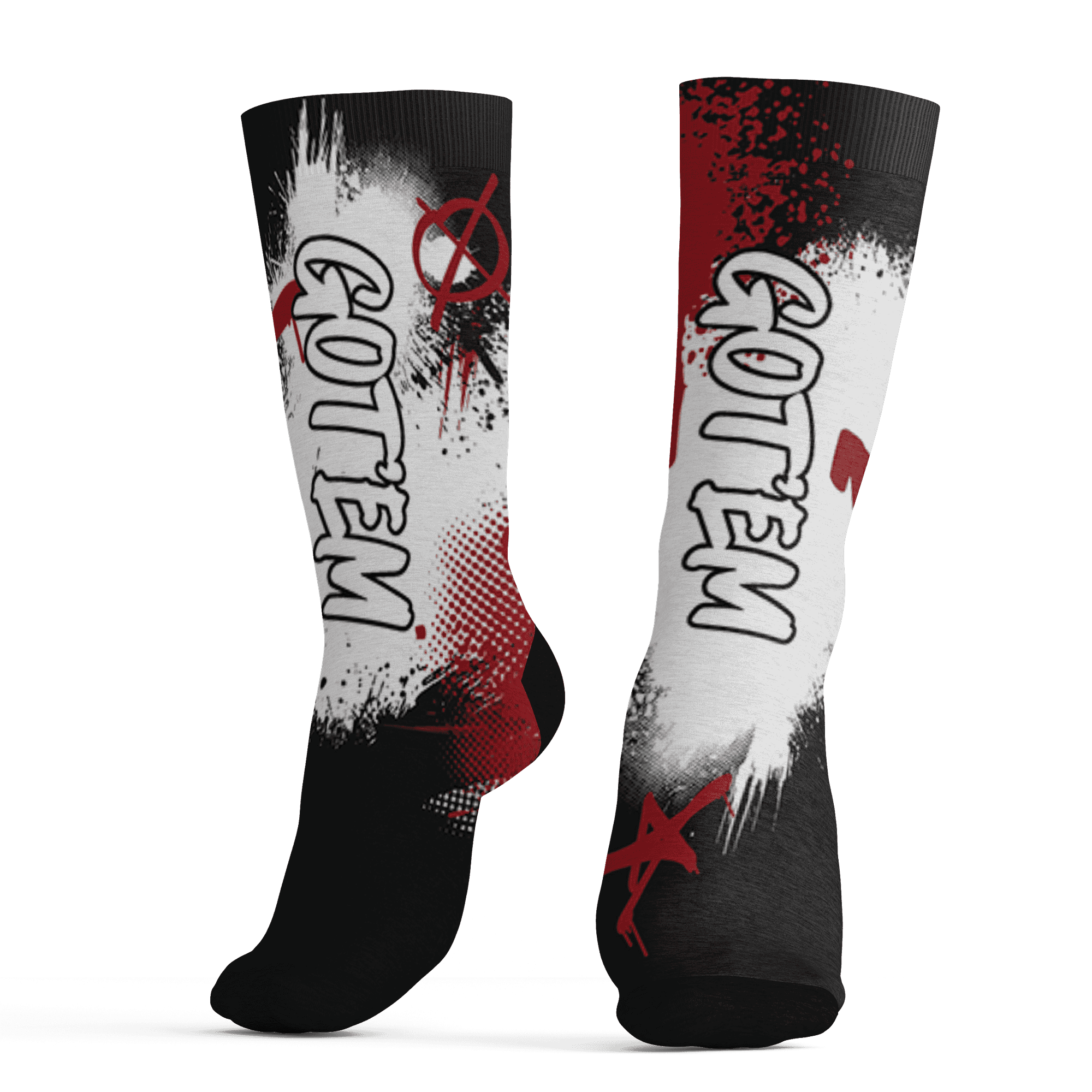 Retro Red Taxi 12s Socks Match BER GOTEM 3D All-Over Print - NastyJamz