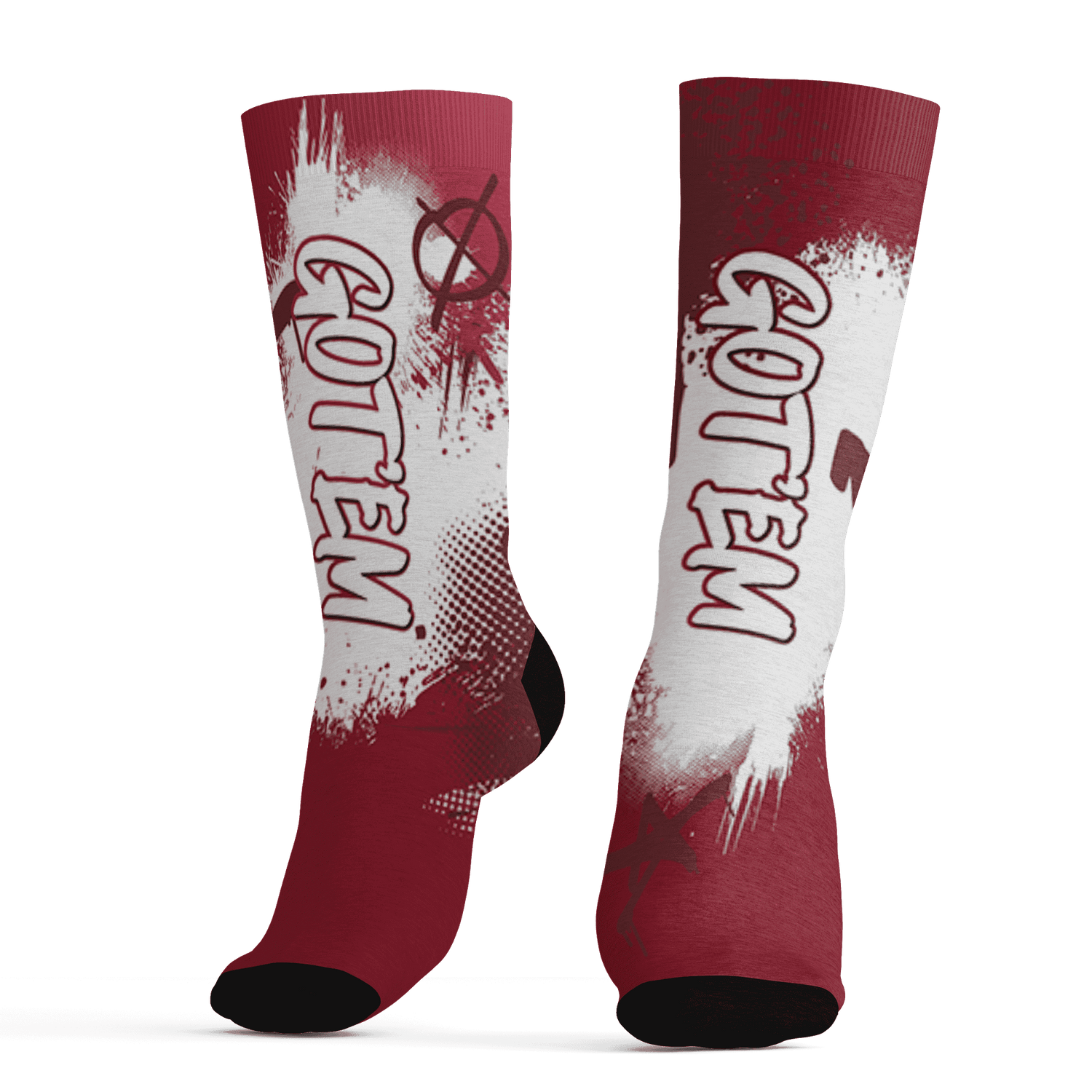 High 85 Metallic Burgundy 1s Socks Match BER GOTEM 3D All-Over Print - NastyJamz