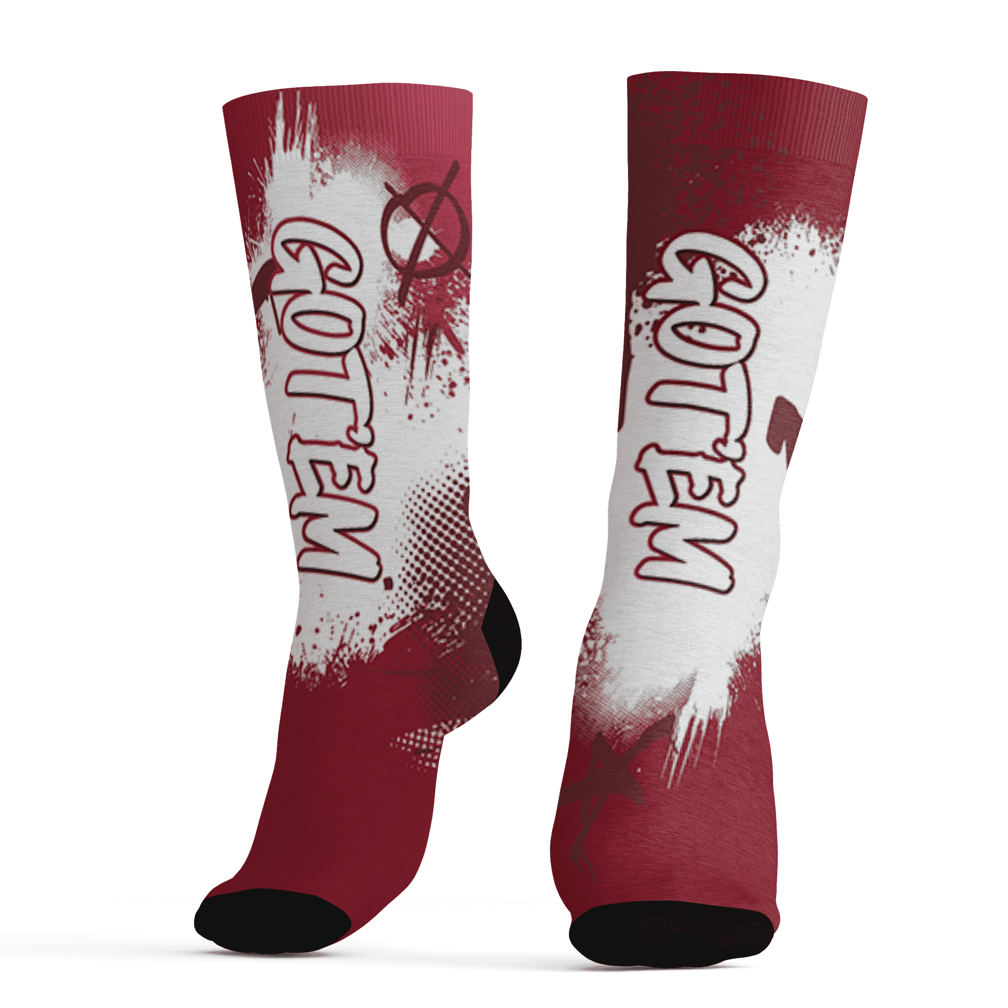 High 85 Metallic Burgundy 1s Socks Match BER GOTEM 3D All-Over Print - NastyJamz