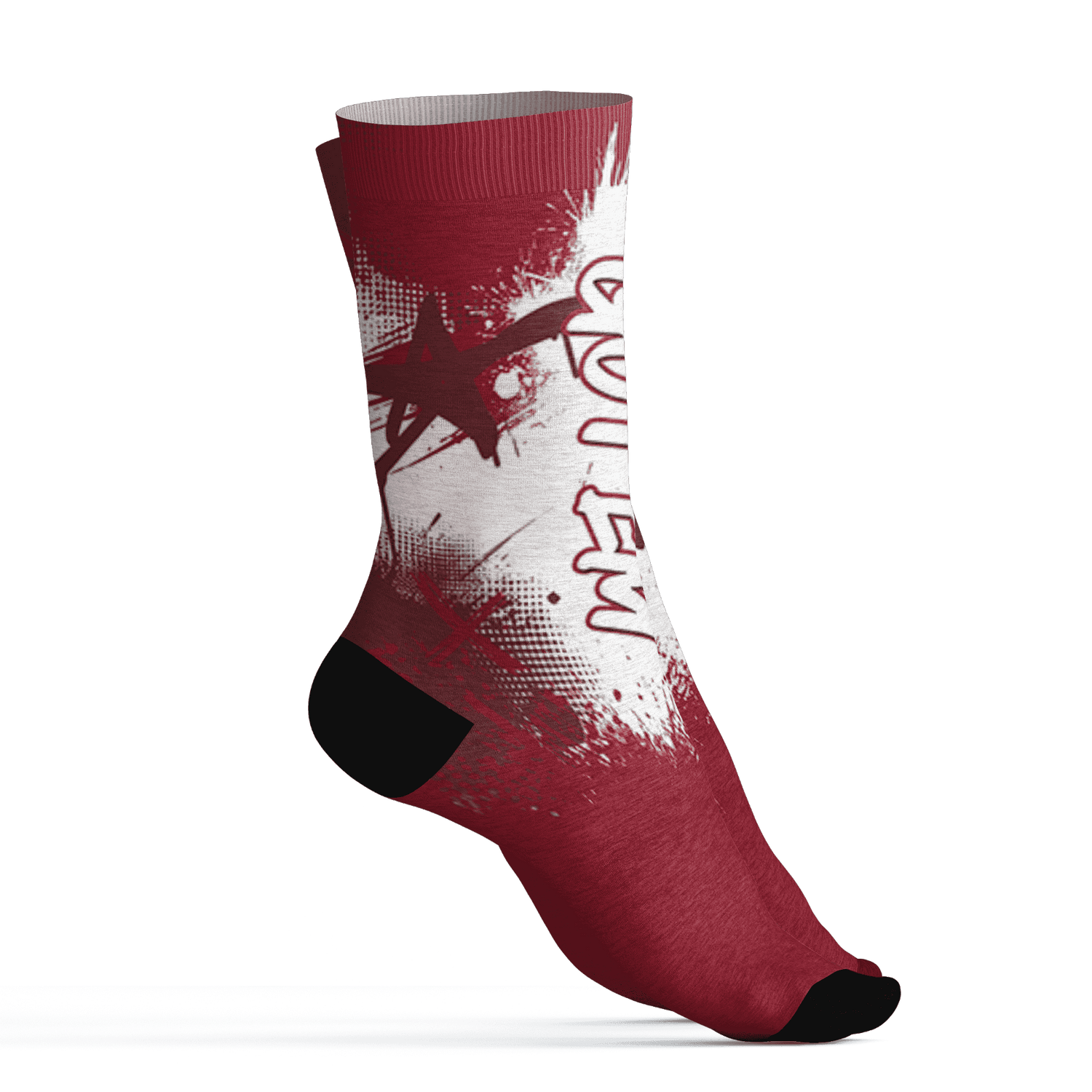 High 85 Metallic Burgundy 1s Socks Match BER GOTEM 3D All-Over Print - NastyJamz