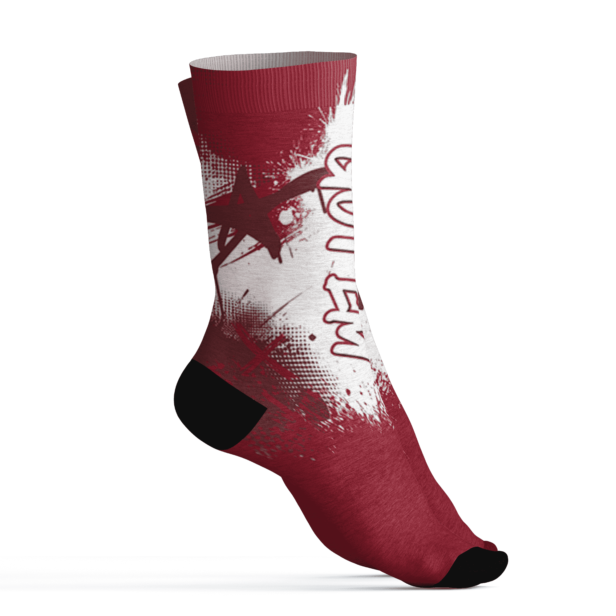 High 85 Metallic Burgundy 1s Socks Match BER GOTEM 3D All-Over Print - NastyJamz