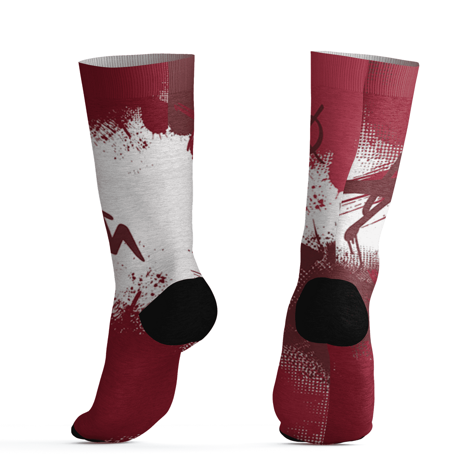 High 85 Metallic Burgundy 1s Socks Match BER GOTEM 3D All-Over Print - NastyJamz