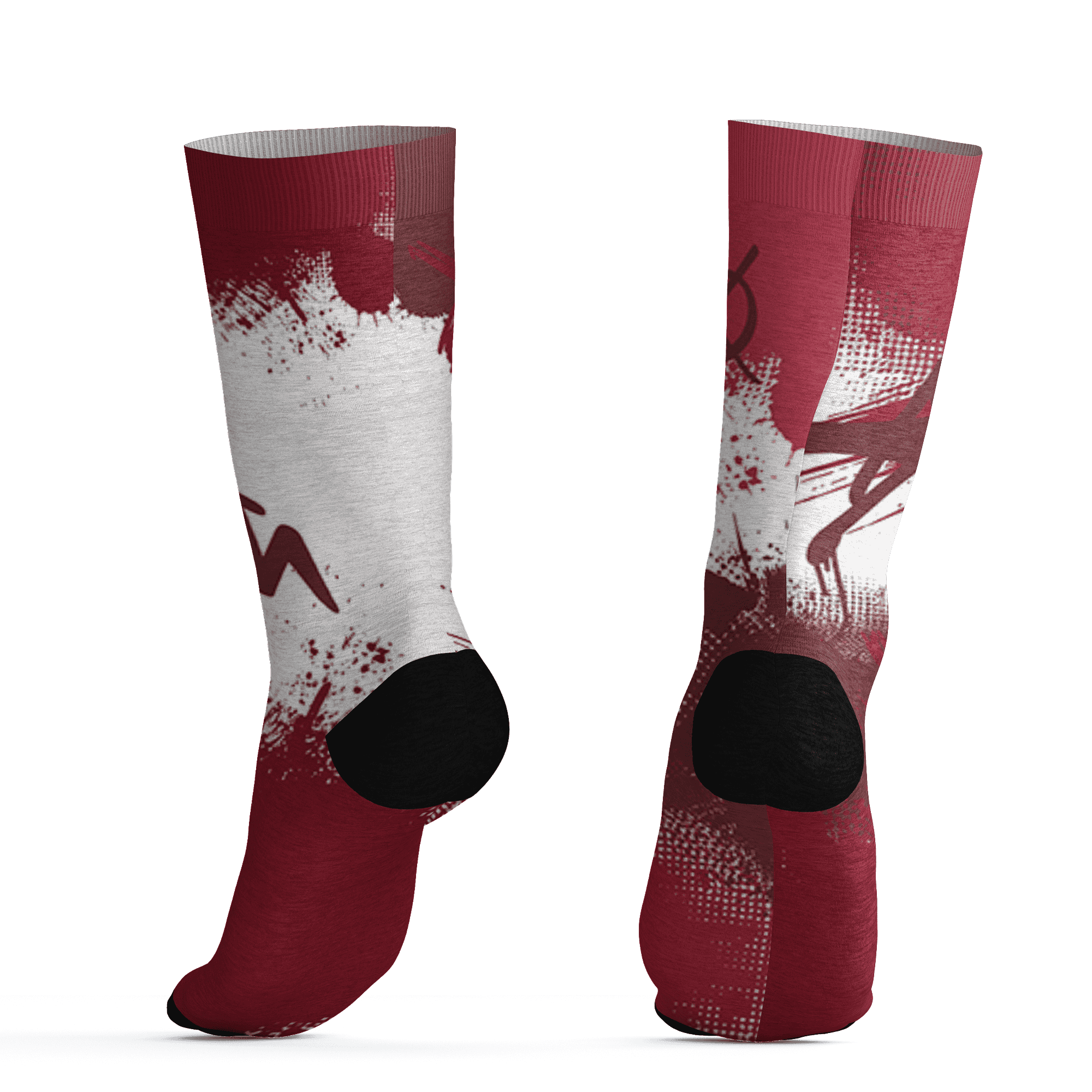 High 85 Metallic Burgundy 1s Socks Match BER GOTEM 3D All-Over Print - NastyJamz