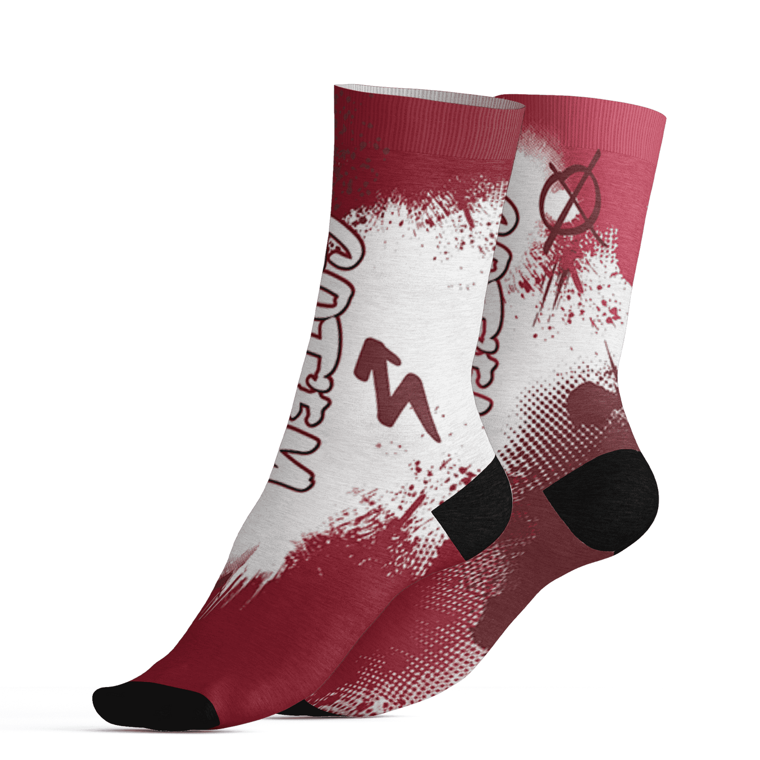 High 85 Metallic Burgundy 1s Socks Match BER GOTEM 3D All-Over Print - NastyJamz