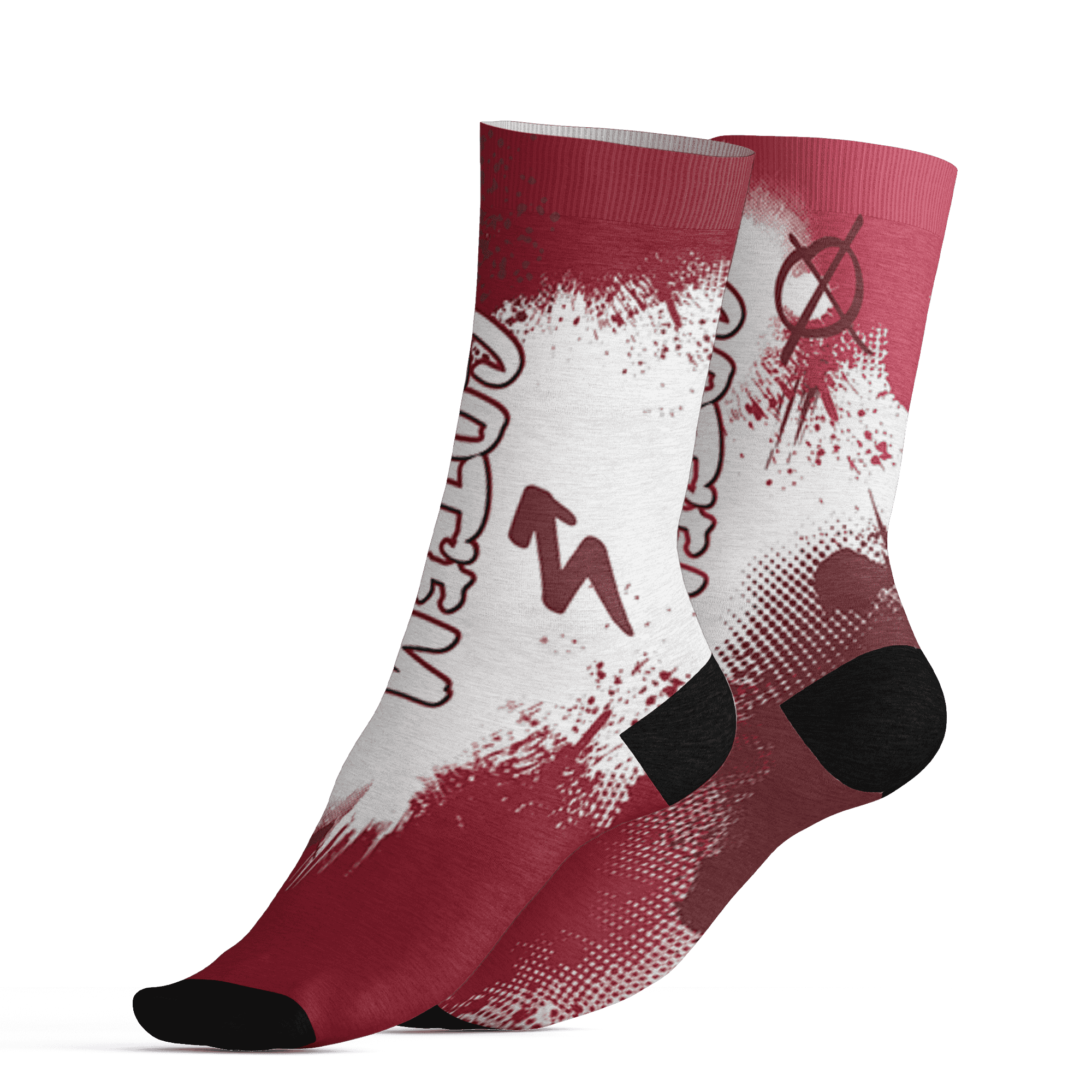 High 85 Metallic Burgundy 1s Socks Match BER GOTEM 3D All-Over Print - NastyJamz