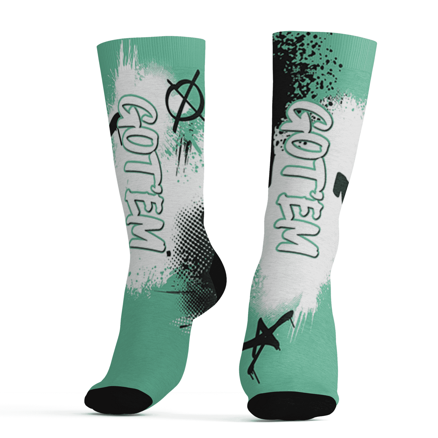High OG Green Glow 1s Socks Match BER GOTEM 3D All-Over Print - NastyJamz