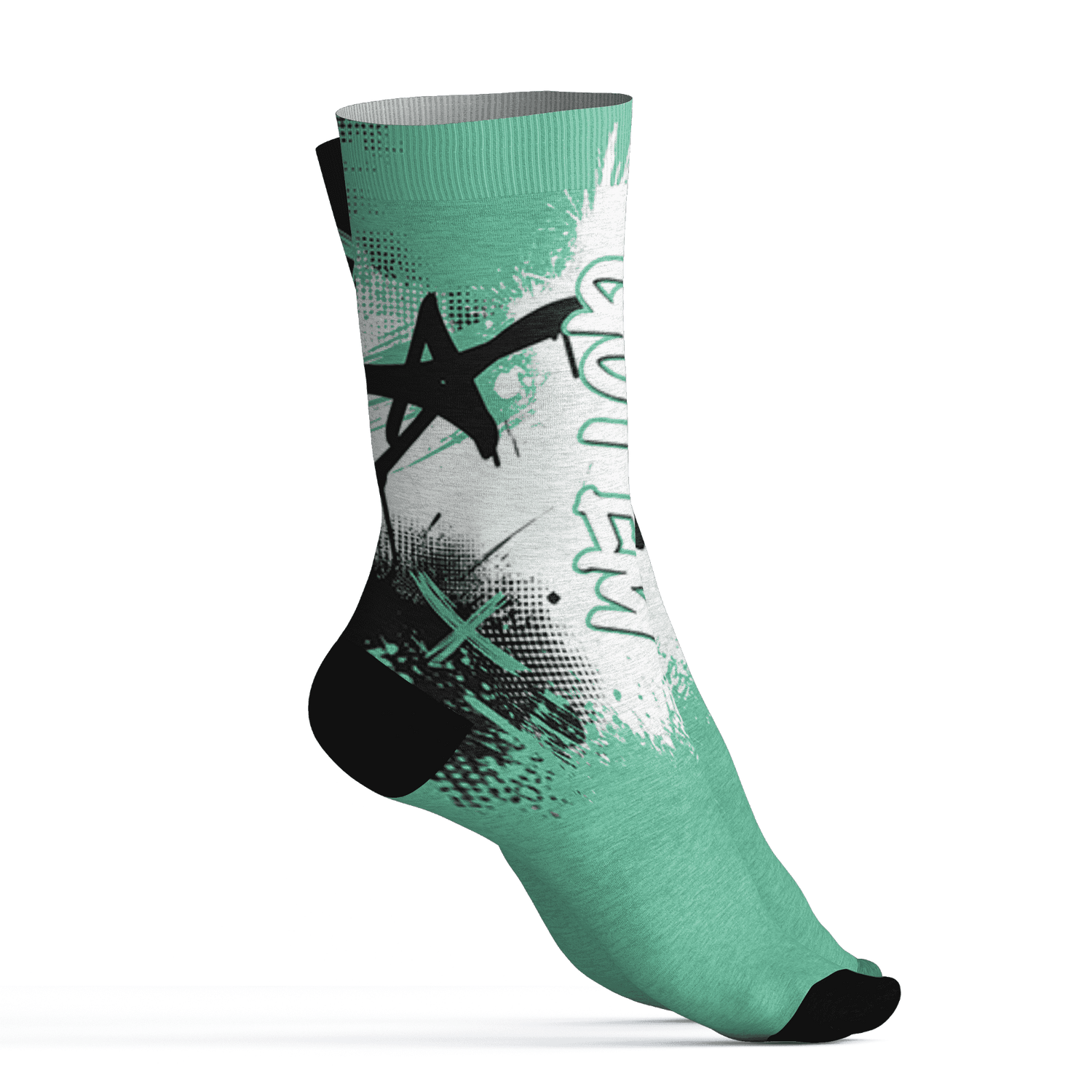 High OG Green Glow 1s Socks Match BER GOTEM 3D All-Over Print - NastyJamz