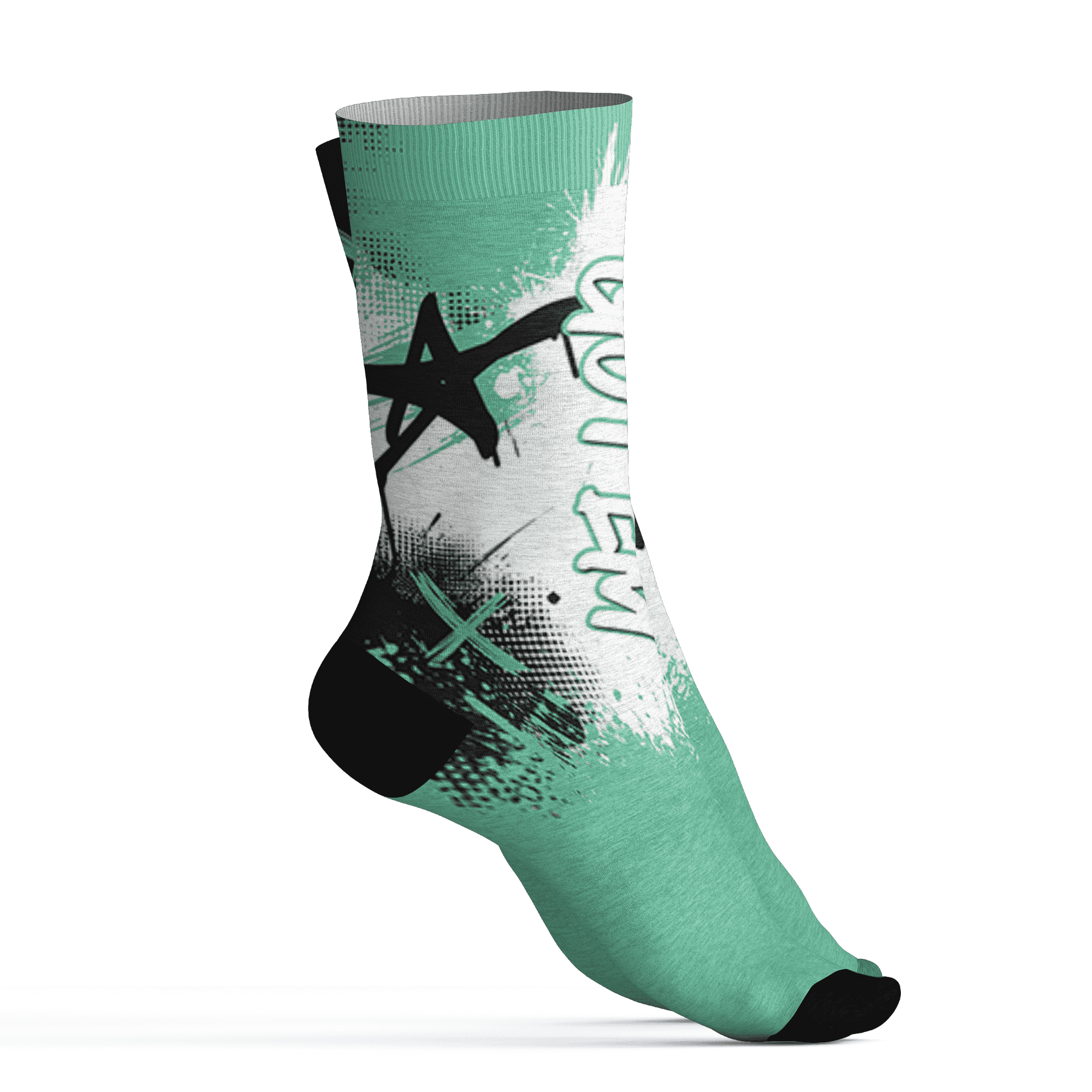 High OG Green Glow 1s Socks Match BER GOTEM 3D All-Over Print - NastyJamz