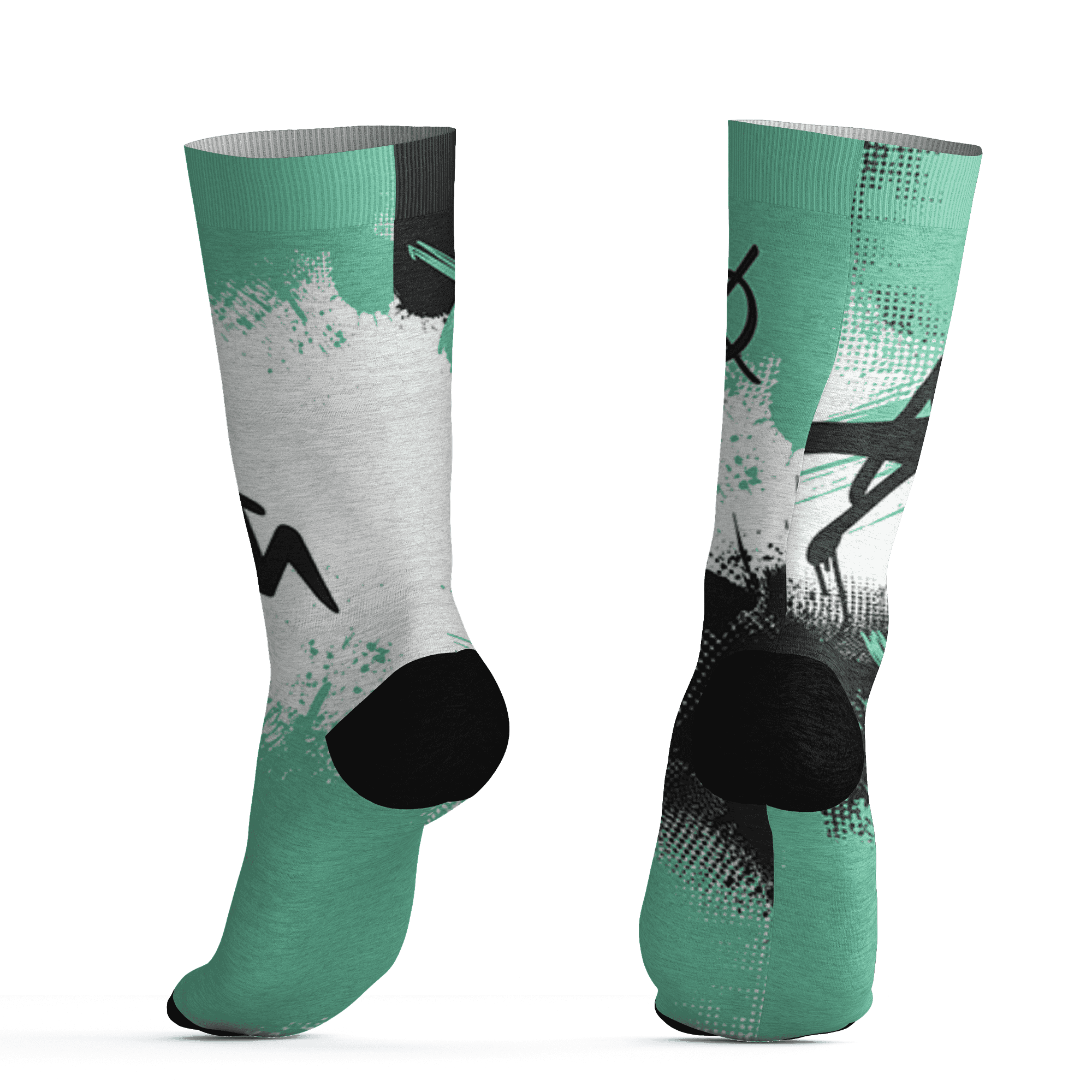 High OG Green Glow 1s Socks Match BER GOTEM 3D All-Over Print - NastyJamz