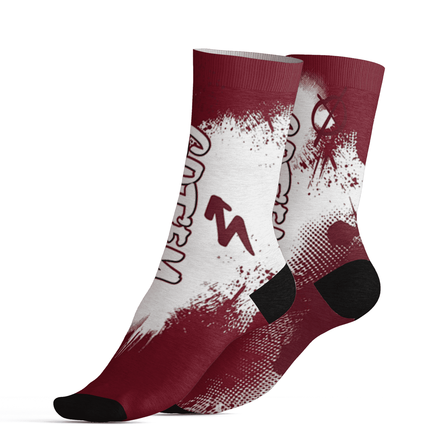 High White Team Red 1s Socks Match BER GOTEM 3D All-Over Print - NastyJamz
