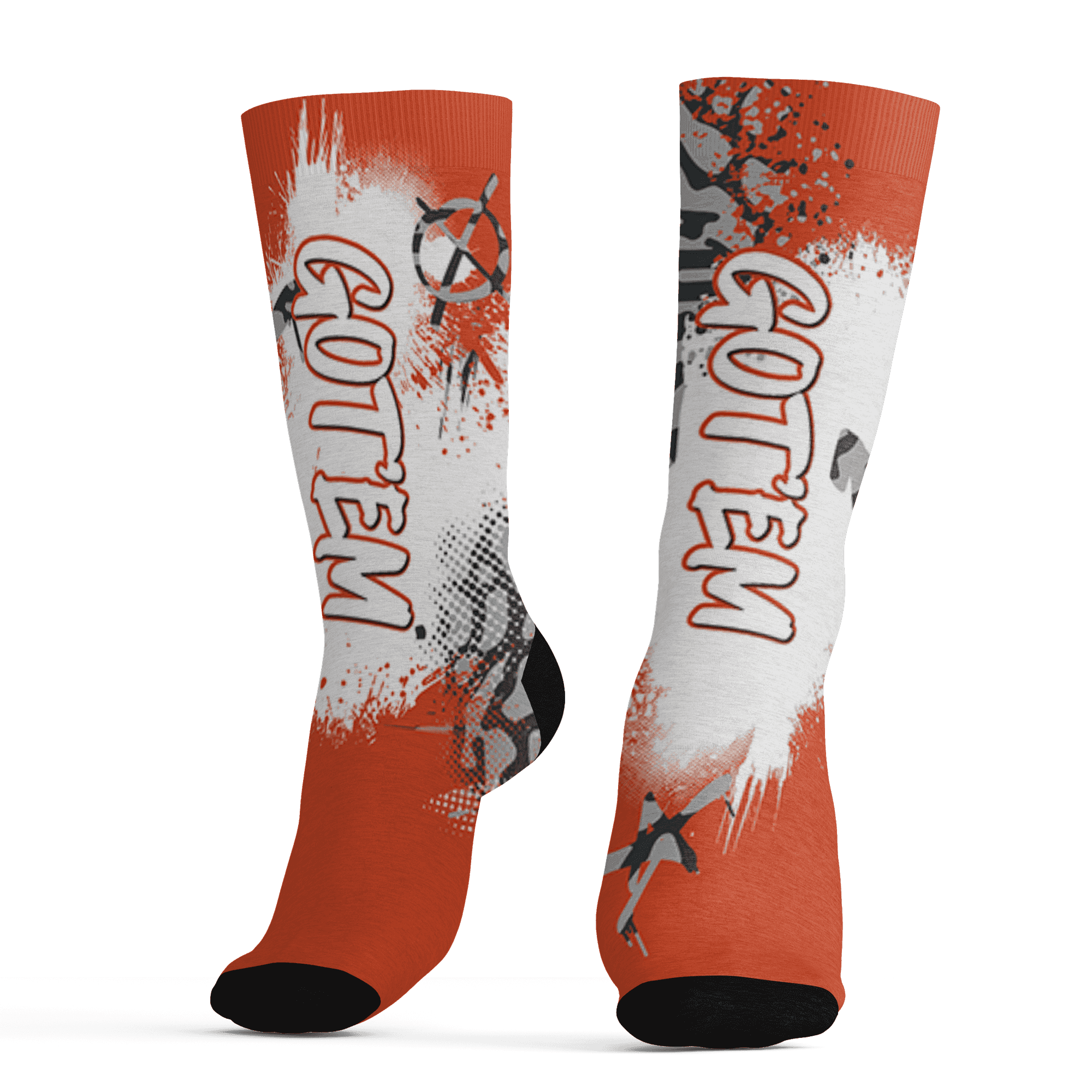 Georgia Peach 3s Socks Match BER GOTEM 3D All-Over Print - NastyJamz